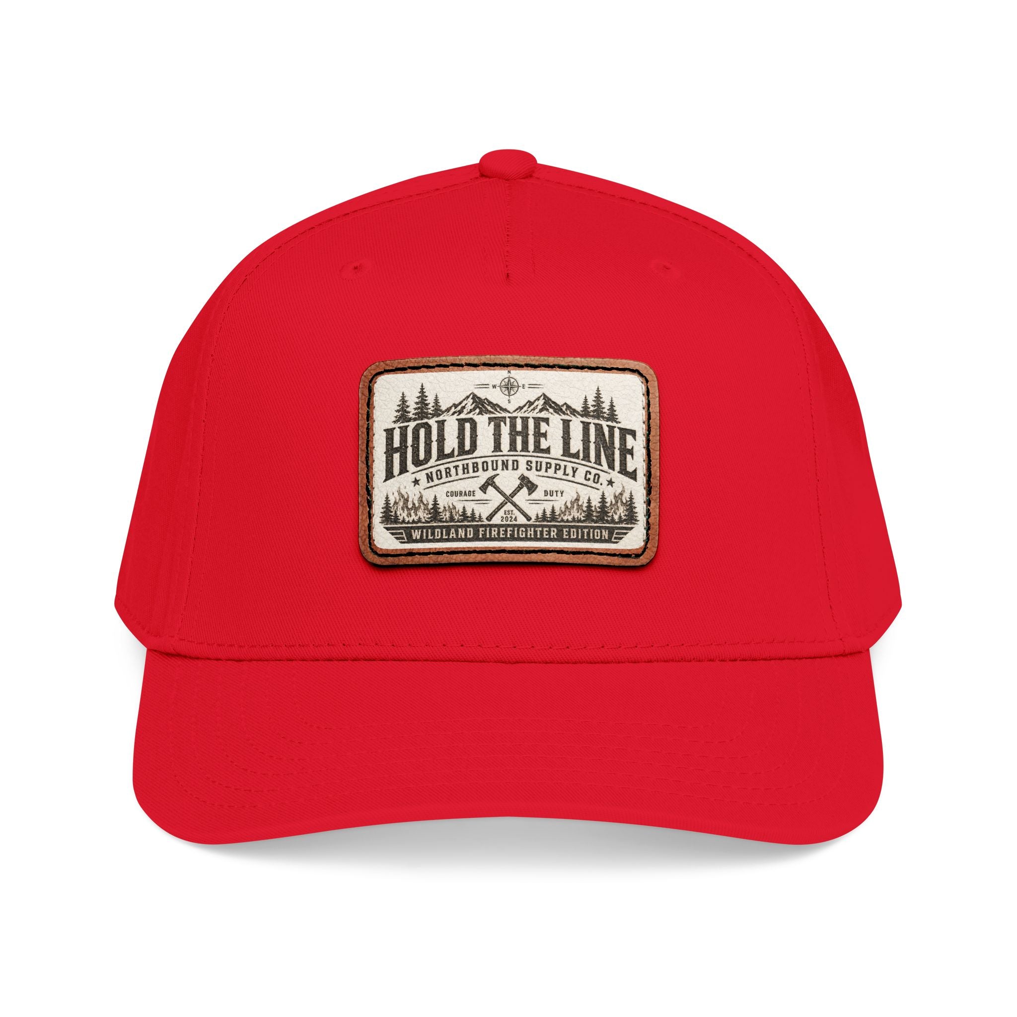 HP-004.5 Hold The Line Leather Patch Baseball Cap — Outdoorsy Vintage Trucker Hat