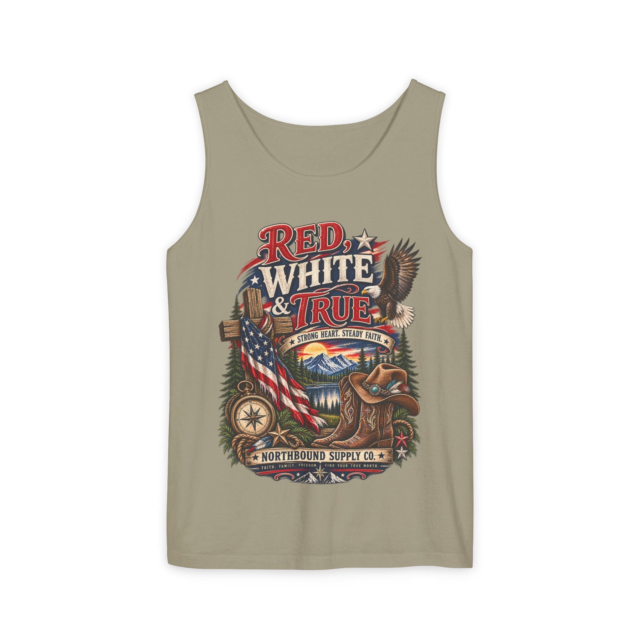 WG-008 Patriotic 'Red, White & True' Tank Top Northbound Supply Co