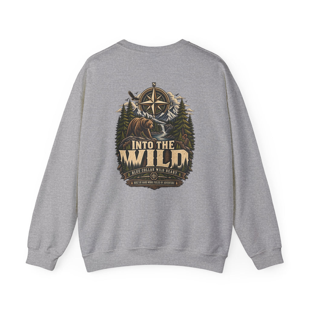 NS-005 Into The Wild Crewneck Sweatshirt — 'Northbound' Supply Co.  Adventure Compass Design