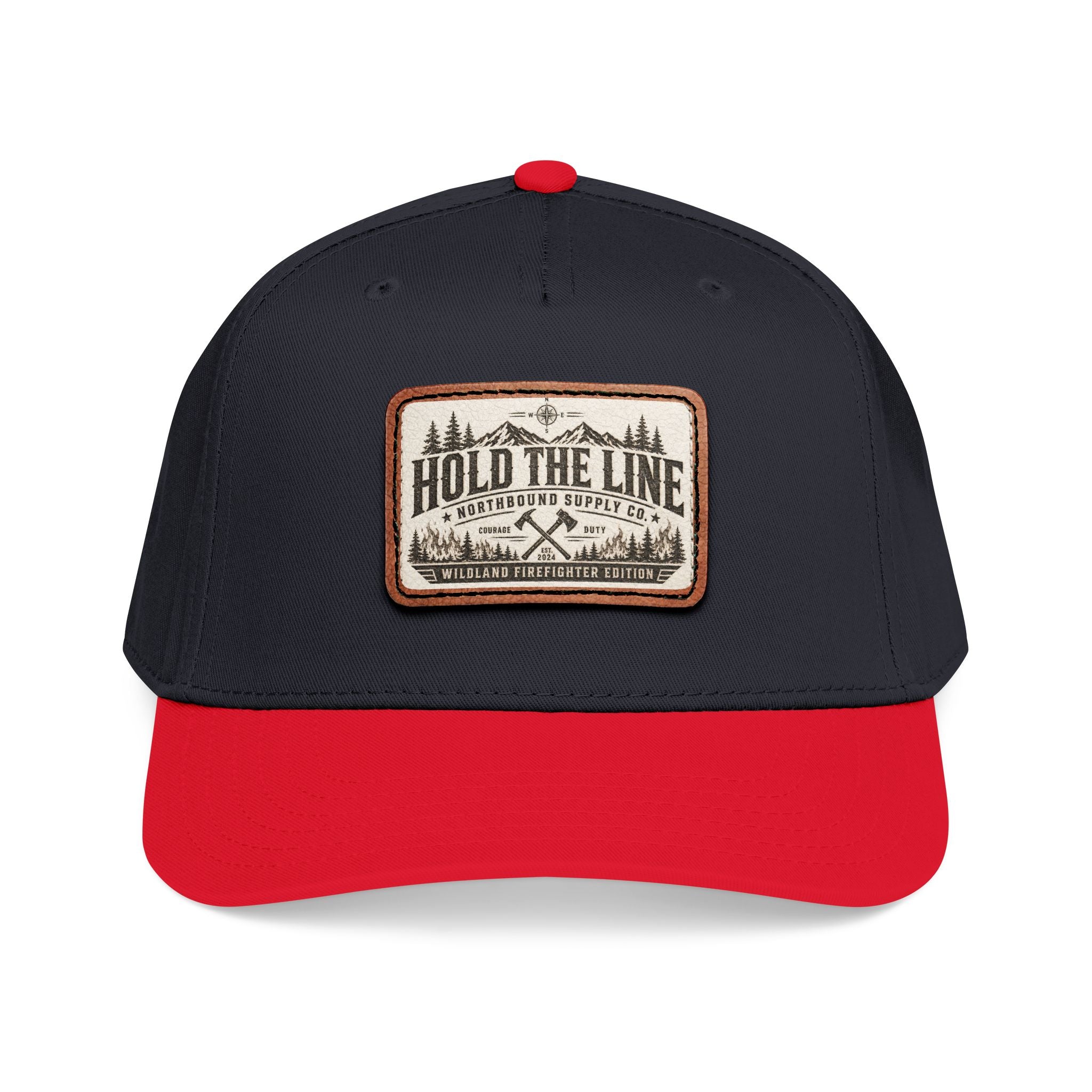 HP-004.5 Hold The Line Leather Patch Baseball Cap — Outdoorsy Vintage Trucker Hat