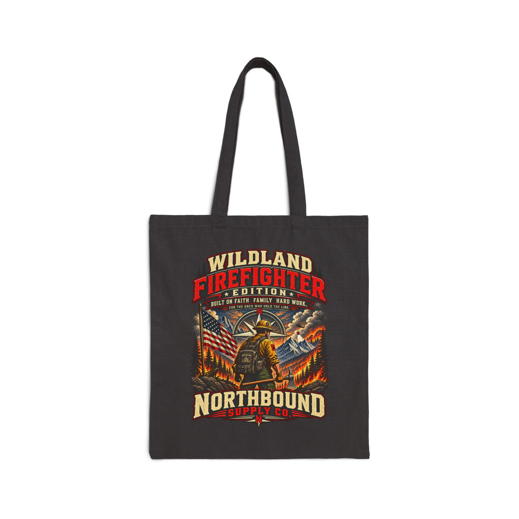 Wildland Firefighter Badge Cotton Tote — Forest Fire Rescue Canvas Bag