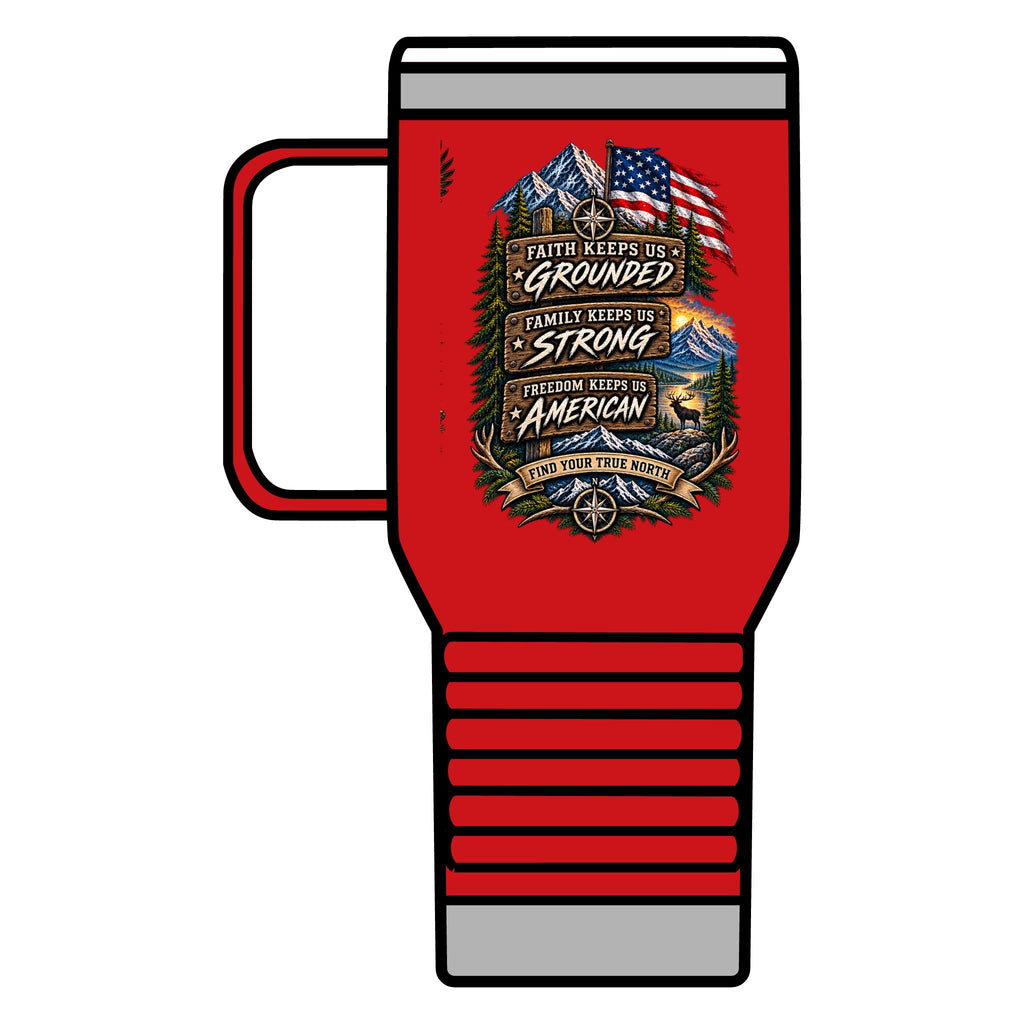 American Grit 20oz Travel Mug – Northbound Supply Patriotic Eagle & Flag Insulated Tumbler