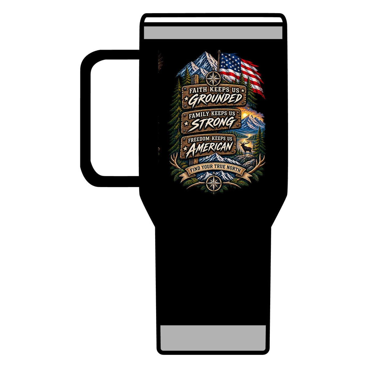 American Grit 20oz Travel Mug – Northbound Supply Patriotic Eagle & Flag Insulated Tumbler