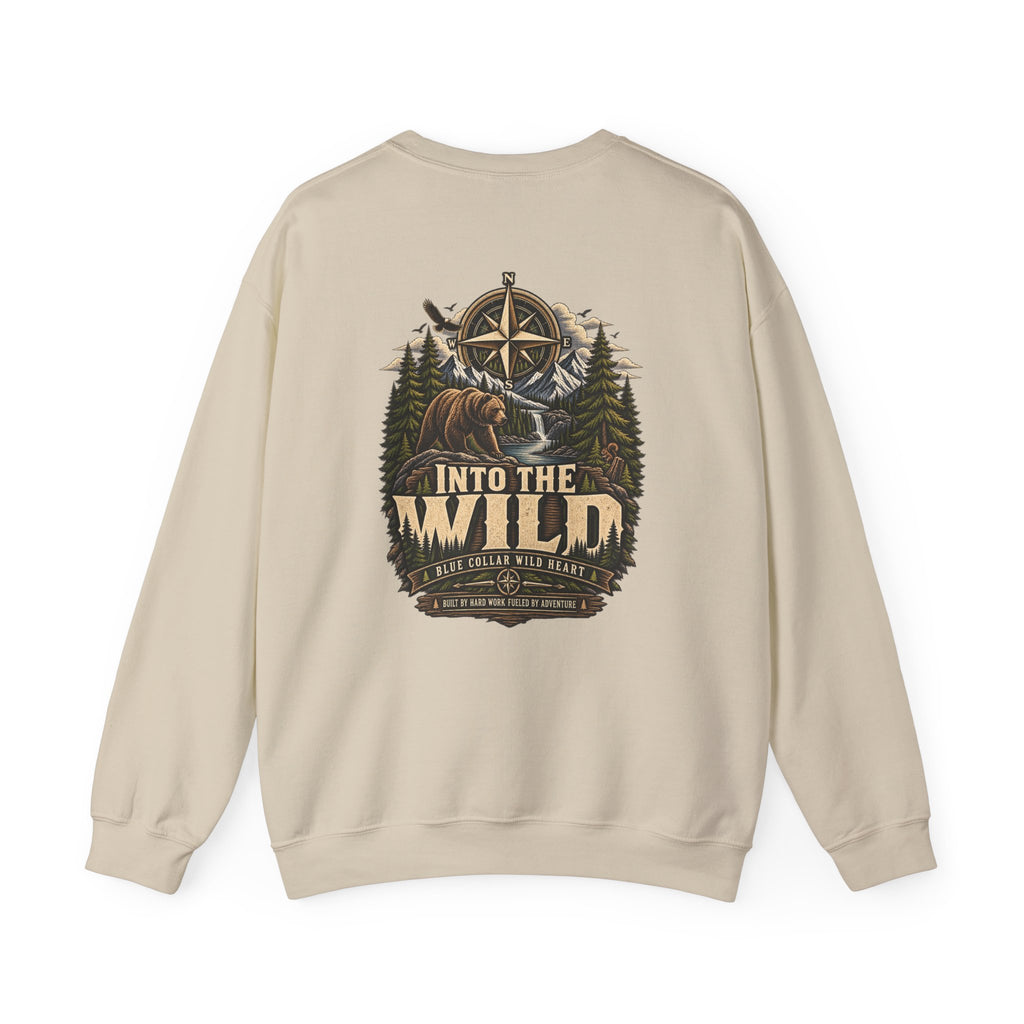NS-005 Into The Wild Crewneck Sweatshirt — 'Northbound' Supply Co.  Adventure Compass Design