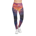 Patriotic Mountain Sunset Women's Leggings — Patriotic USA Stars & Stripes All-Over Print