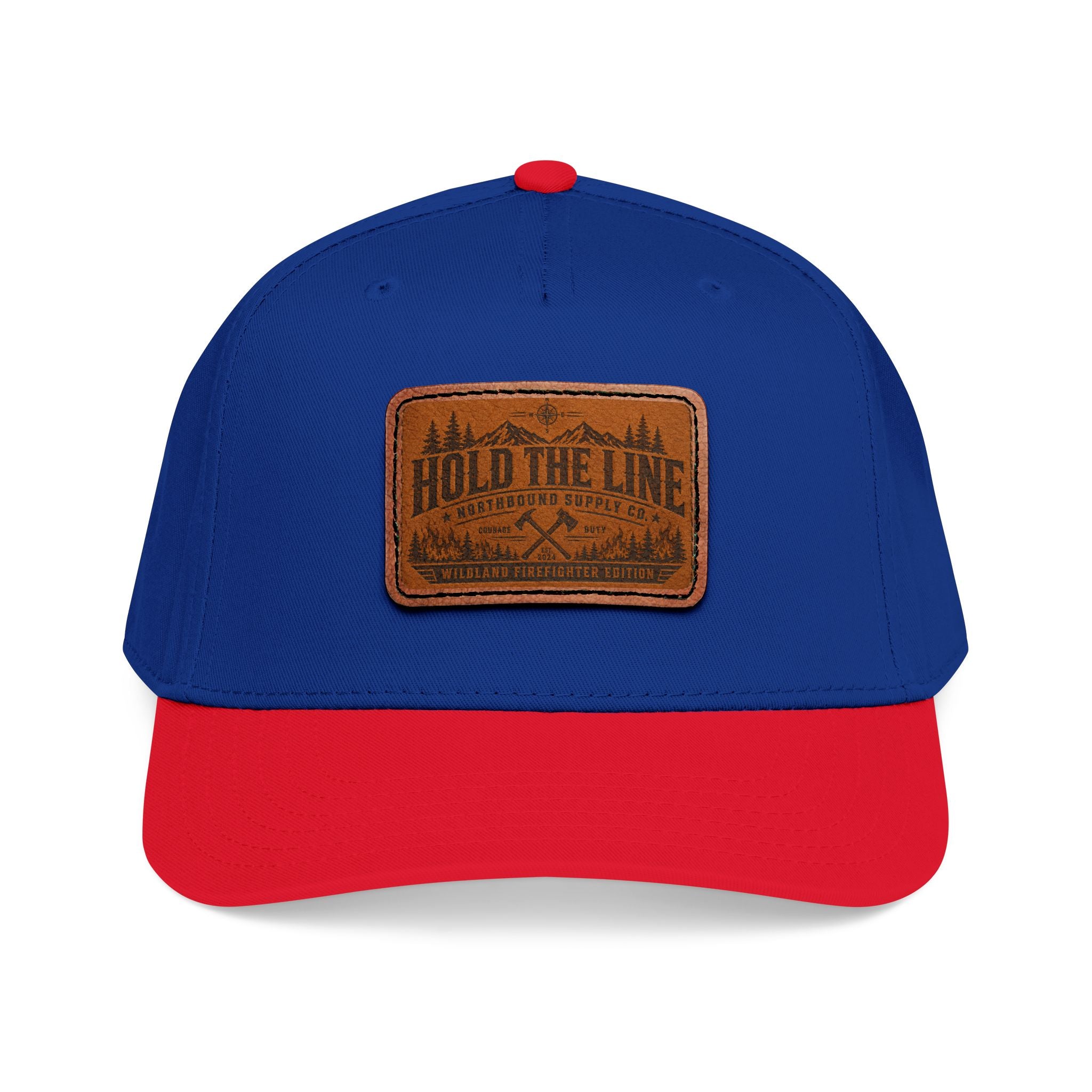 Leather Patch Baseball Cap — 'Hold the Line' Outdoor Trucker Hat