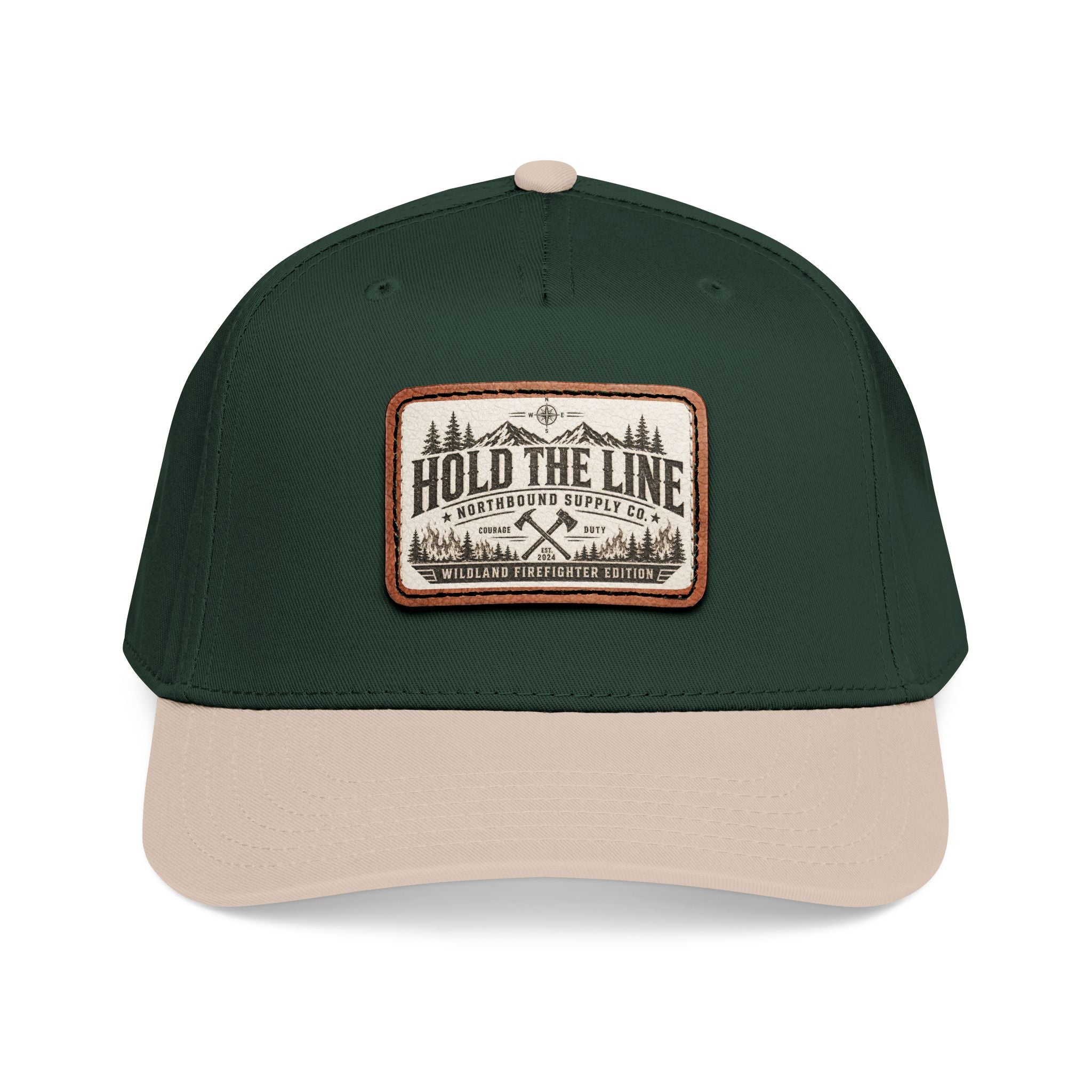 HP-004.5 Hold The Line Leather Patch Baseball Cap — Outdoorsy Vintage Trucker Hat