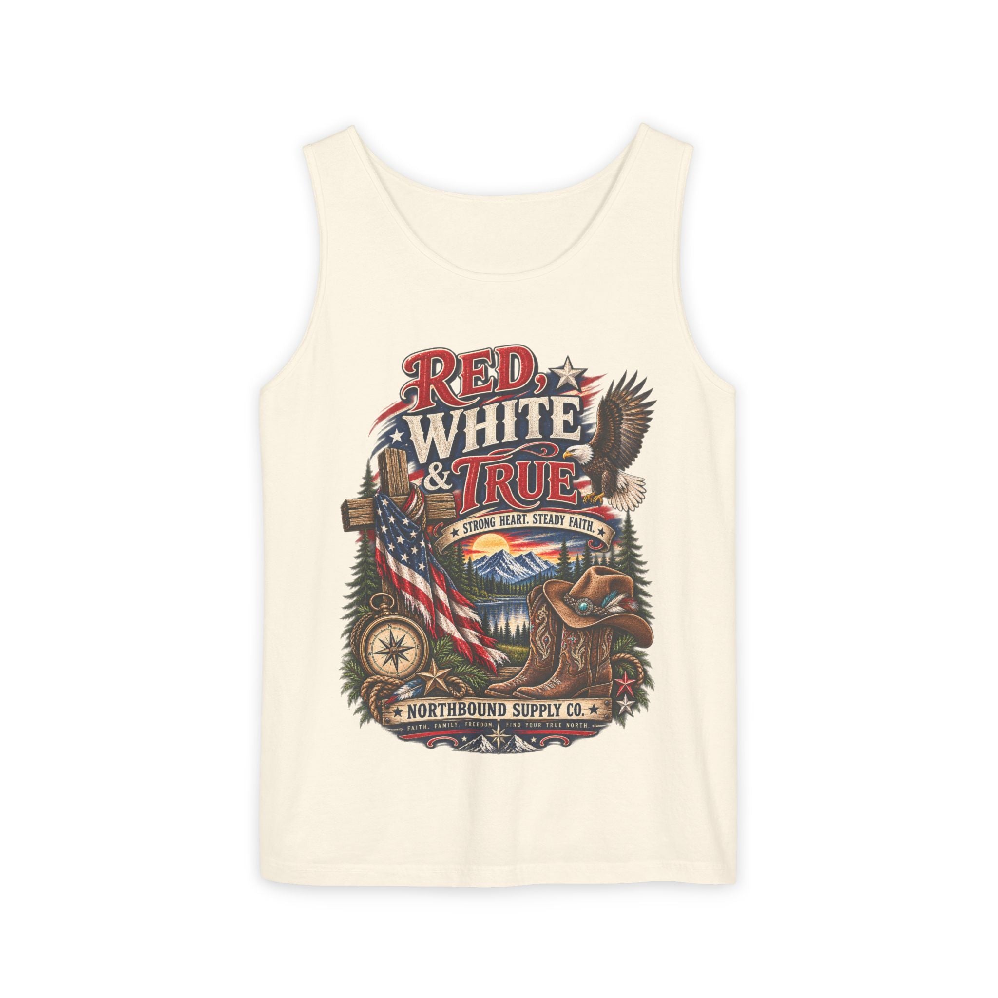 WG-008 Patriotic 'Red, White & True' Tank Top Northbound Supply Co