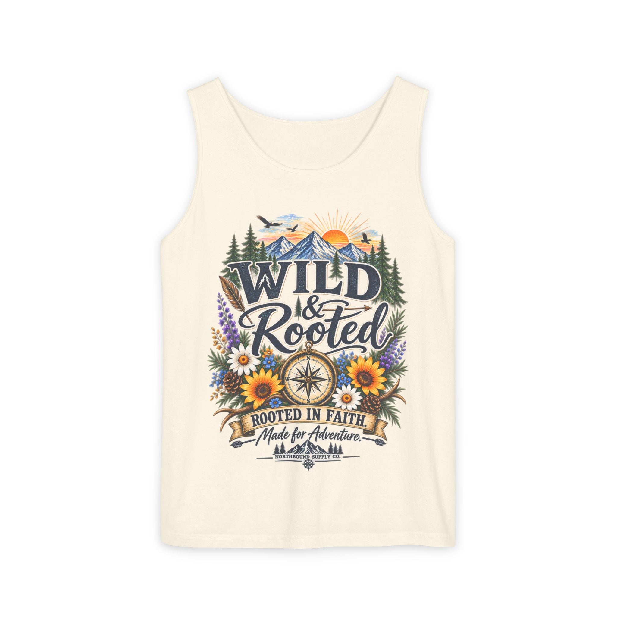 WG-002 Wild & Rooted Tank Top —Northbound Supply Co.'Wild & Rooted: Rooted in Faith' Adventure Graphic Tank