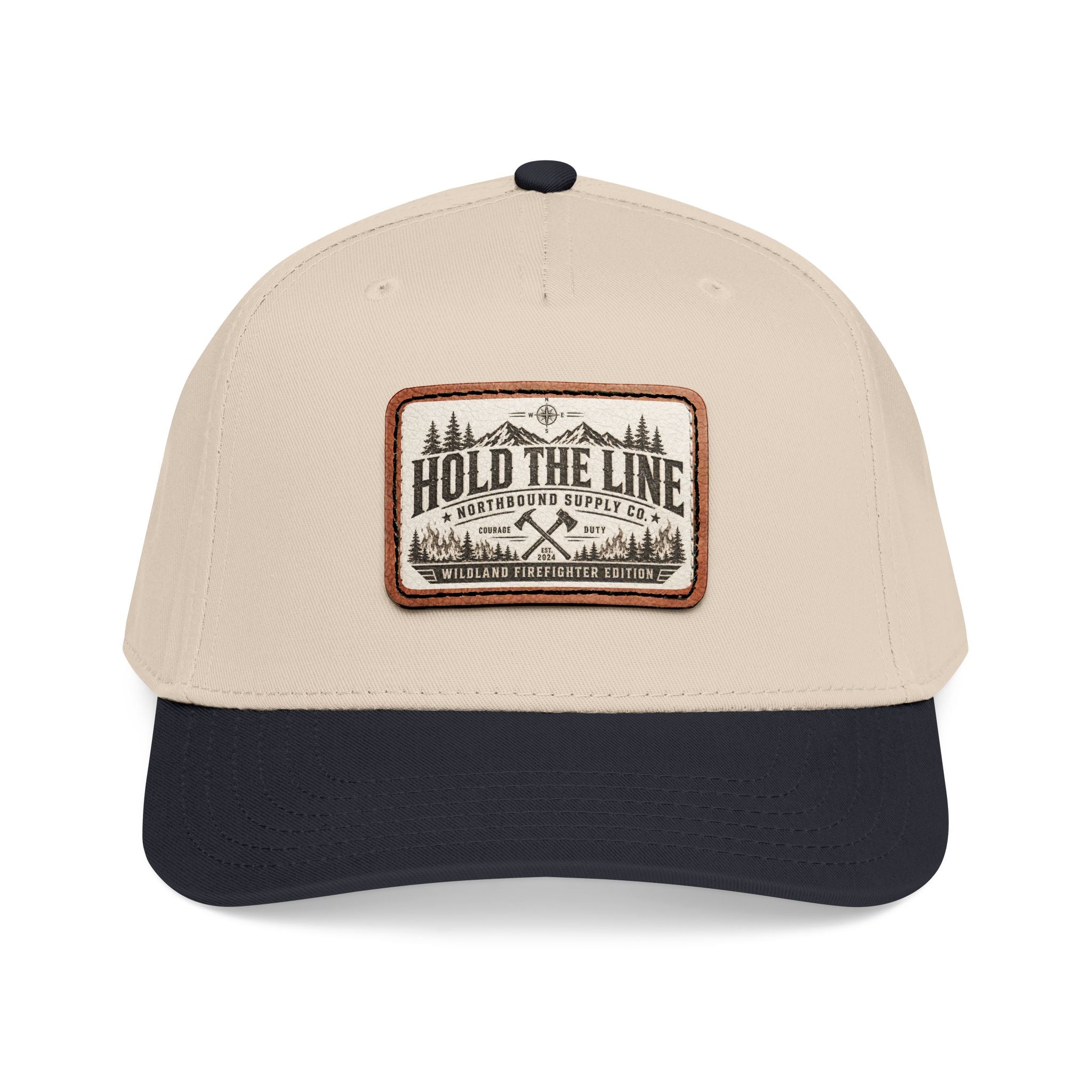 HP-004.5 Hold The Line Leather Patch Baseball Cap — Outdoorsy Vintage Trucker Hat