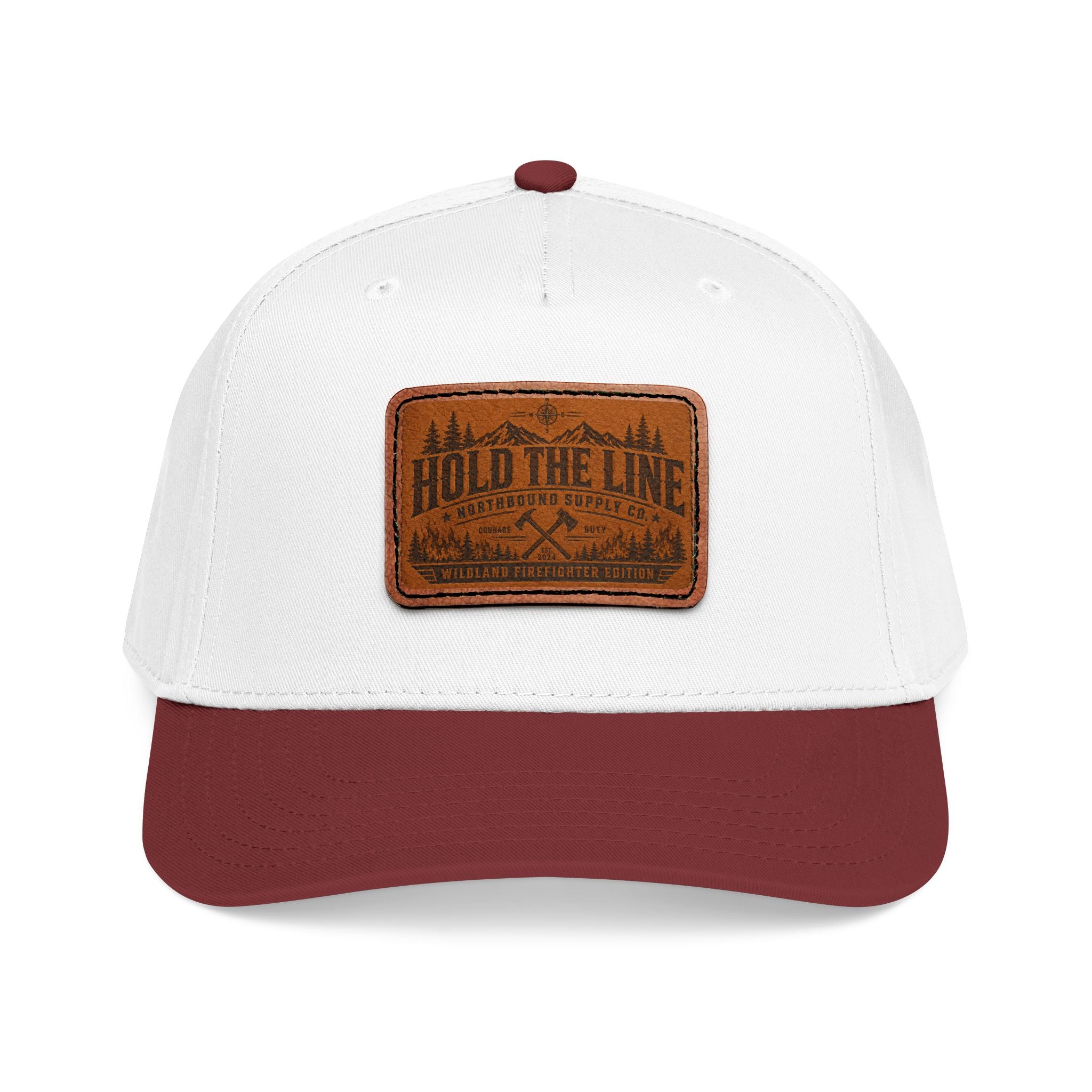 Leather Patch Baseball Cap — 'Hold the Line' Outdoor Trucker Hat
