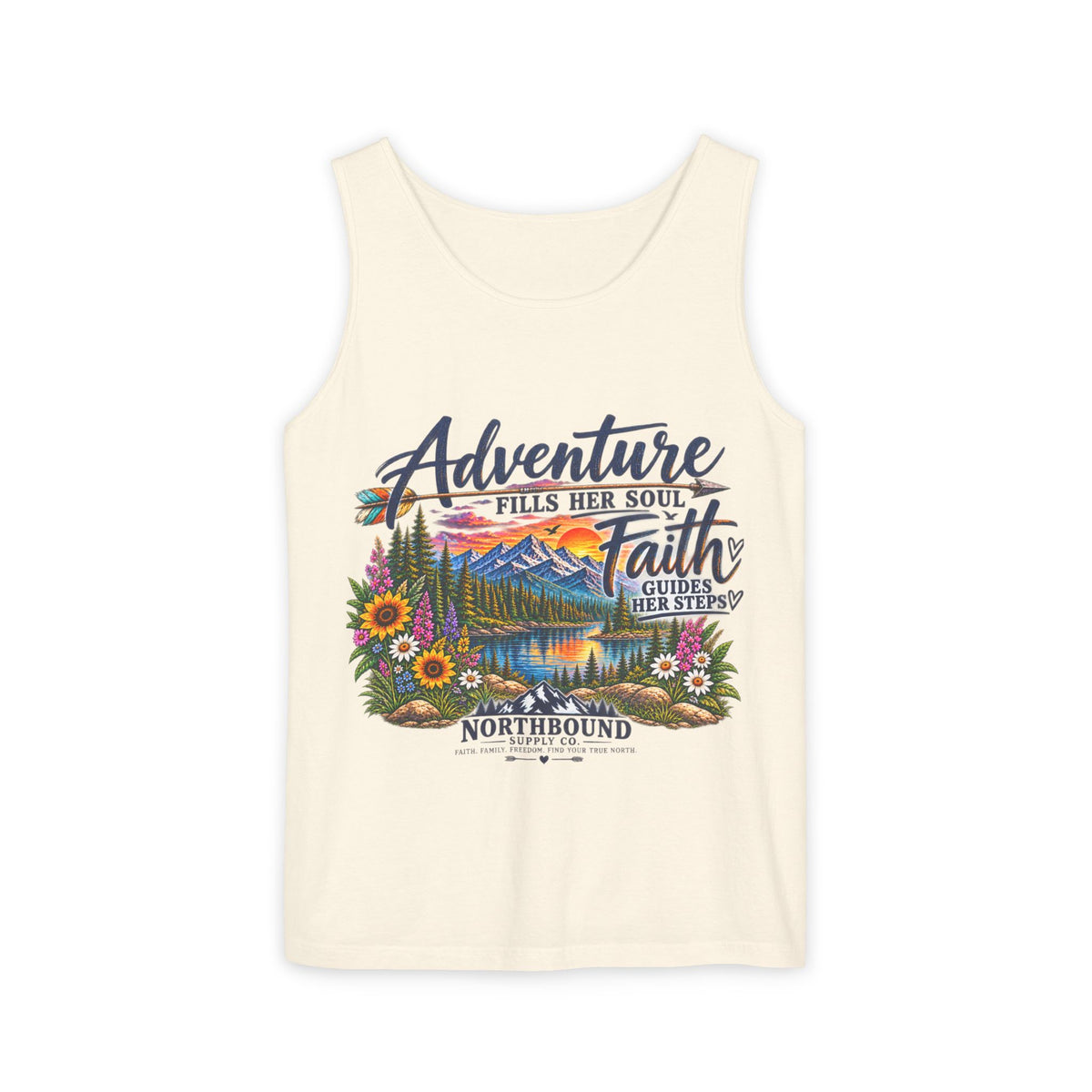 Adventure & Faith Graphic Tank Top — Northbound Supply Co.Scenic Mountain Floral Design