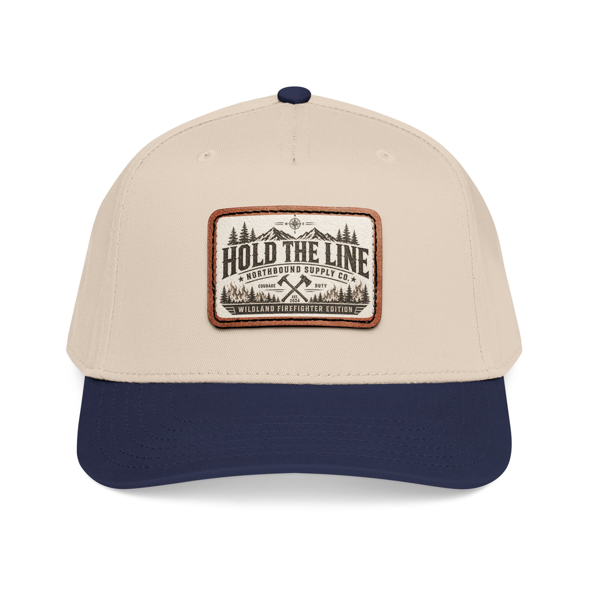 HP-004.5 Hold The Line Leather Patch Baseball Cap — Outdoorsy Vintage Trucker Hat