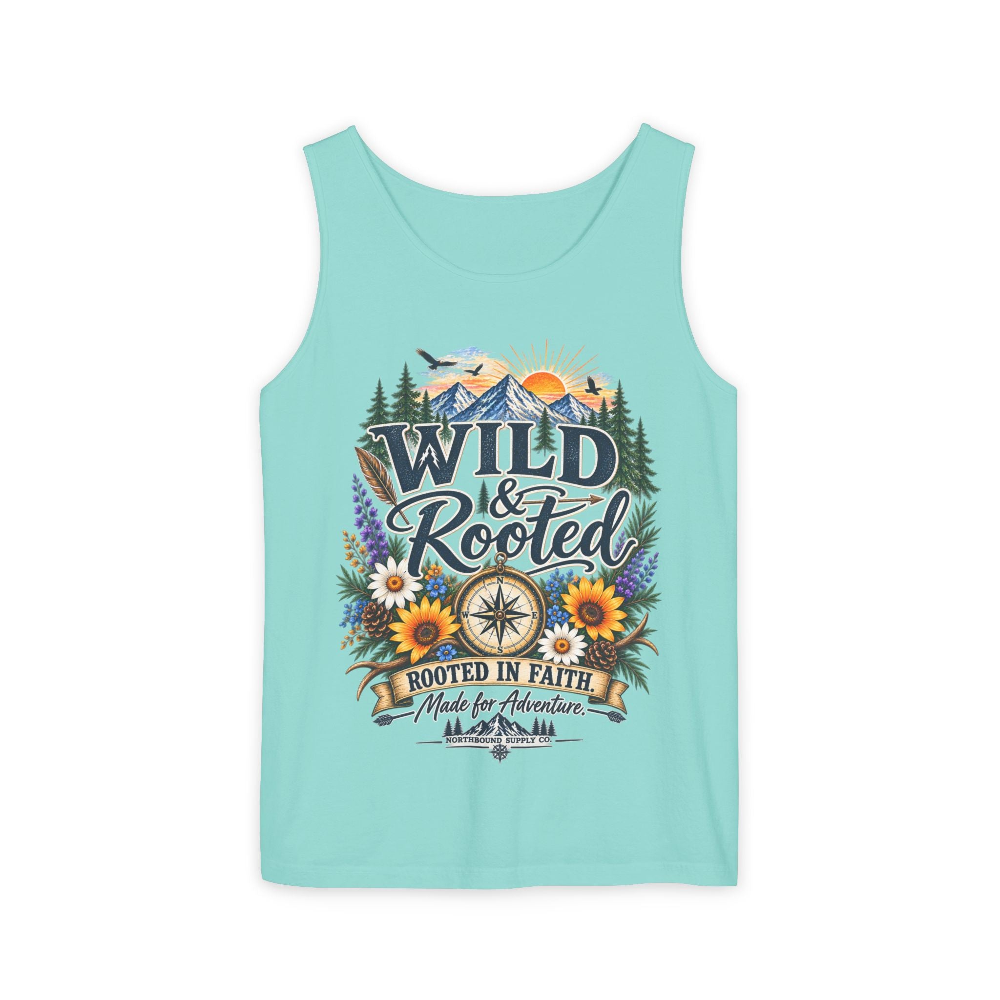 WG-002 Wild & Rooted Tank Top —Northbound Supply Co.'Wild & Rooted: Rooted in Faith' Adventure Graphic Tank