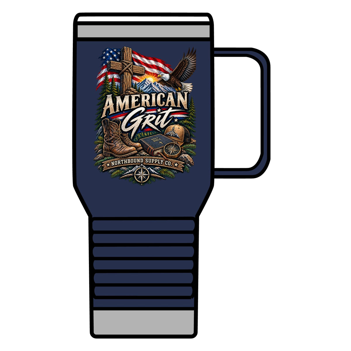 American Grit 20oz Travel Mug – Northbound Supply Patriotic Eagle & Flag Insulated Tumbler