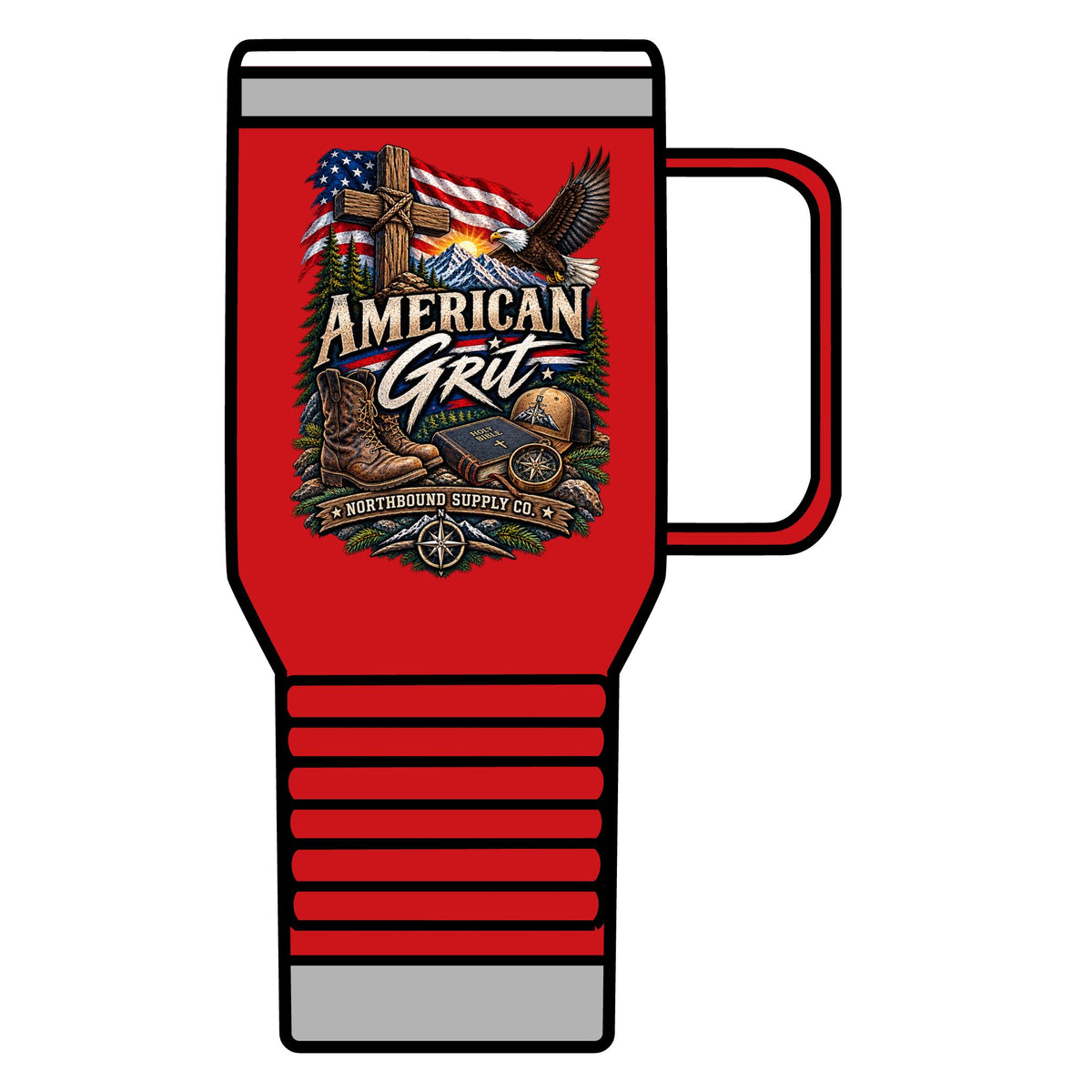 American Grit 20oz Travel Mug – Northbound Supply Patriotic Eagle & Flag Insulated Tumbler