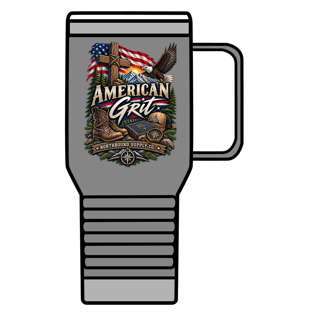 American Grit 20oz Travel Mug – Northbound Supply Patriotic Eagle & Flag Insulated Tumbler