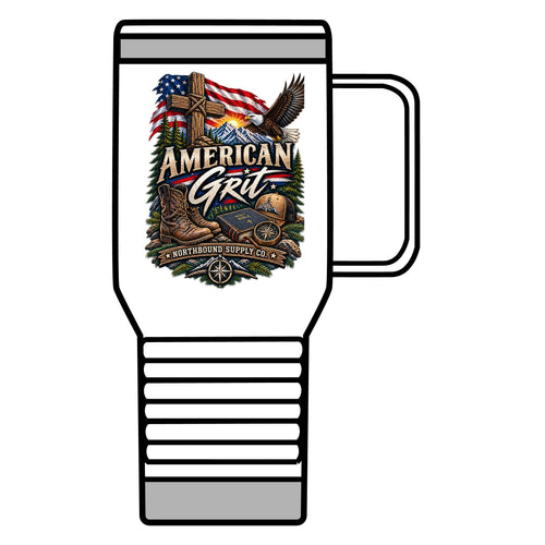American Grit 20oz Travel Mug – Northbound Supply Patriotic Eagle & Flag Insulated Tumbler