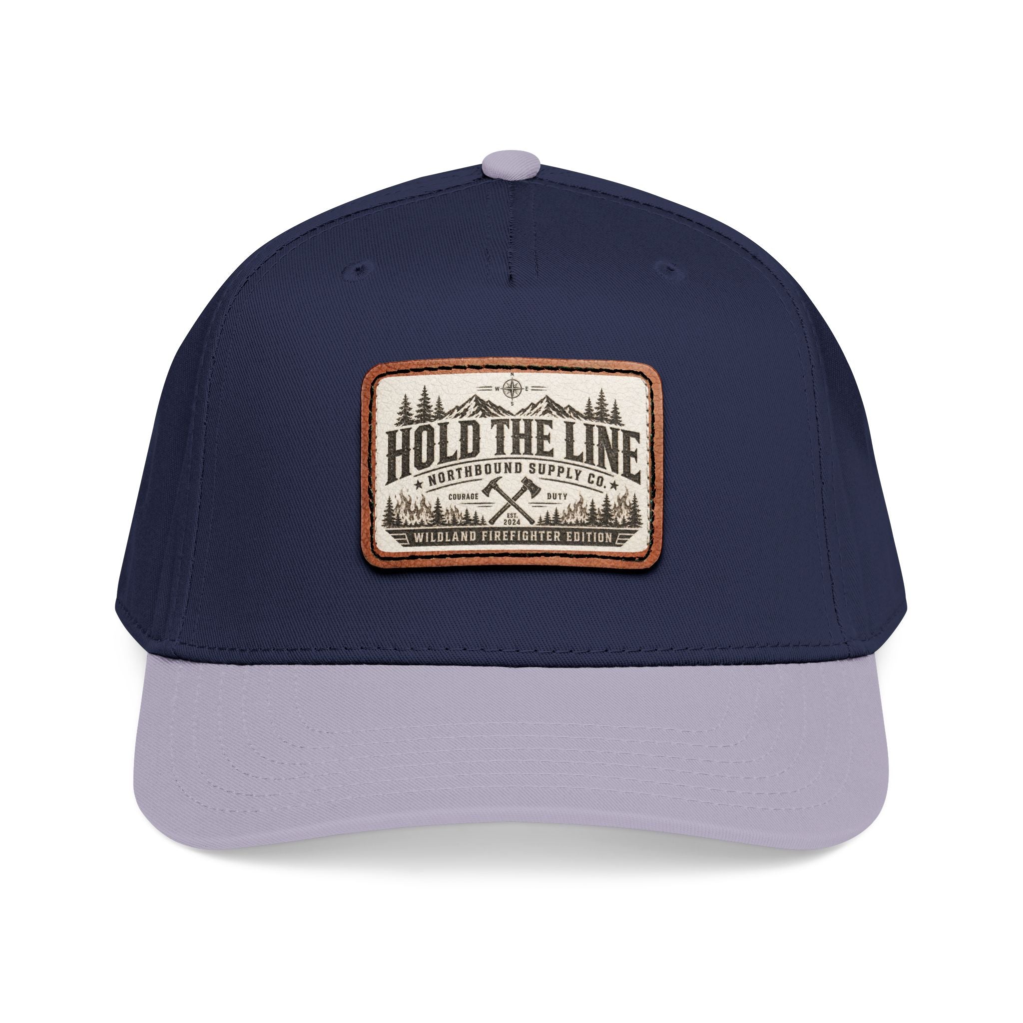 HP-004.5 Hold The Line Leather Patch Baseball Cap — Outdoorsy Vintage Trucker Hat