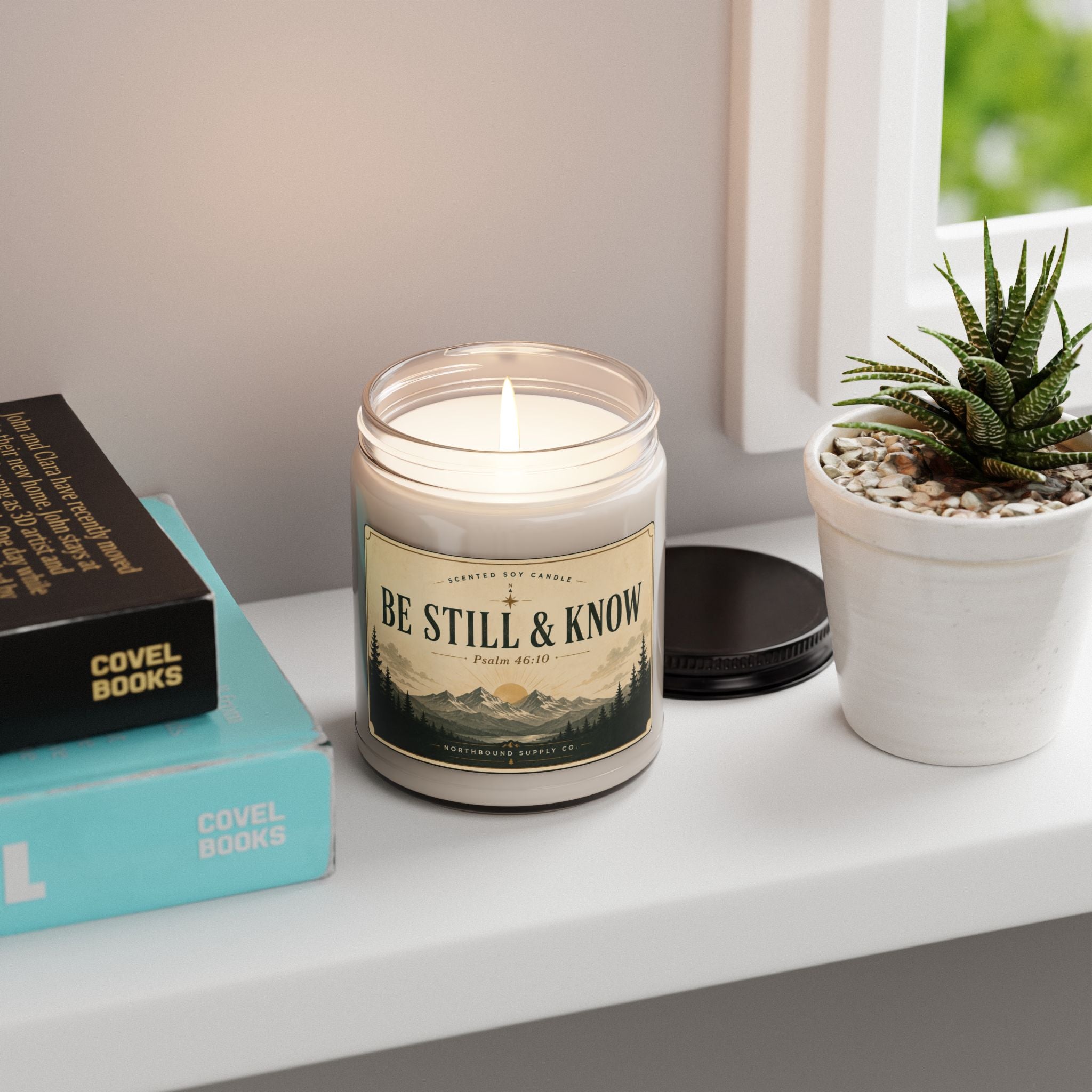 C-001 Be Still & Know Soy Candle — 9oz Inspirational Mountain Scented Candle