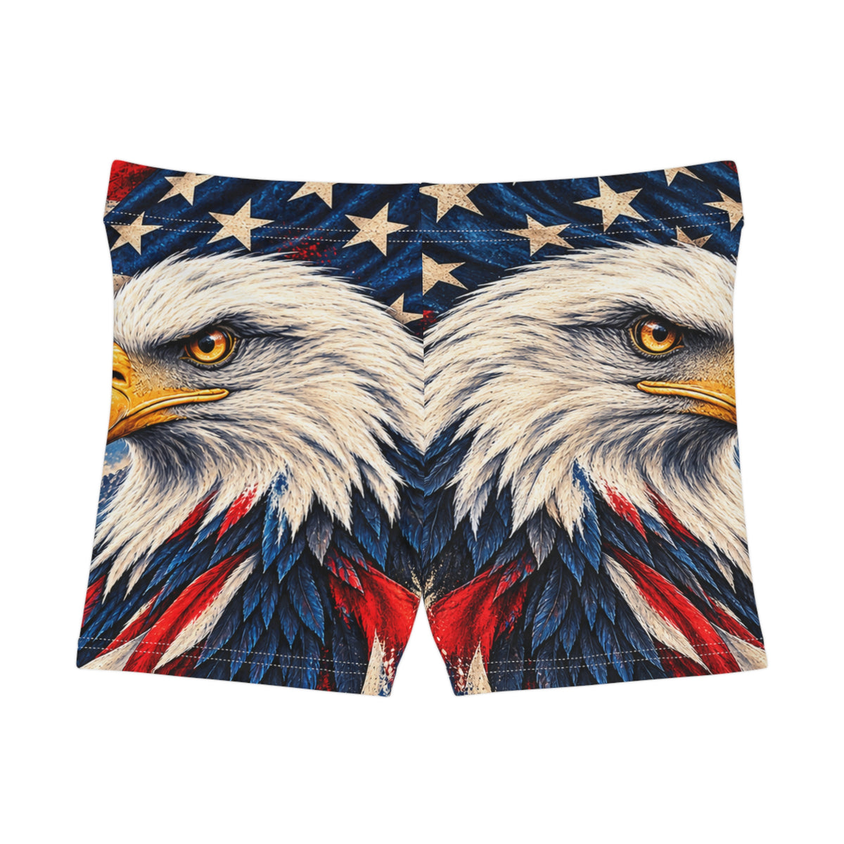 Patriotic Eagle Women's Shorts —Northbound Supply American Flag Mountains AOP