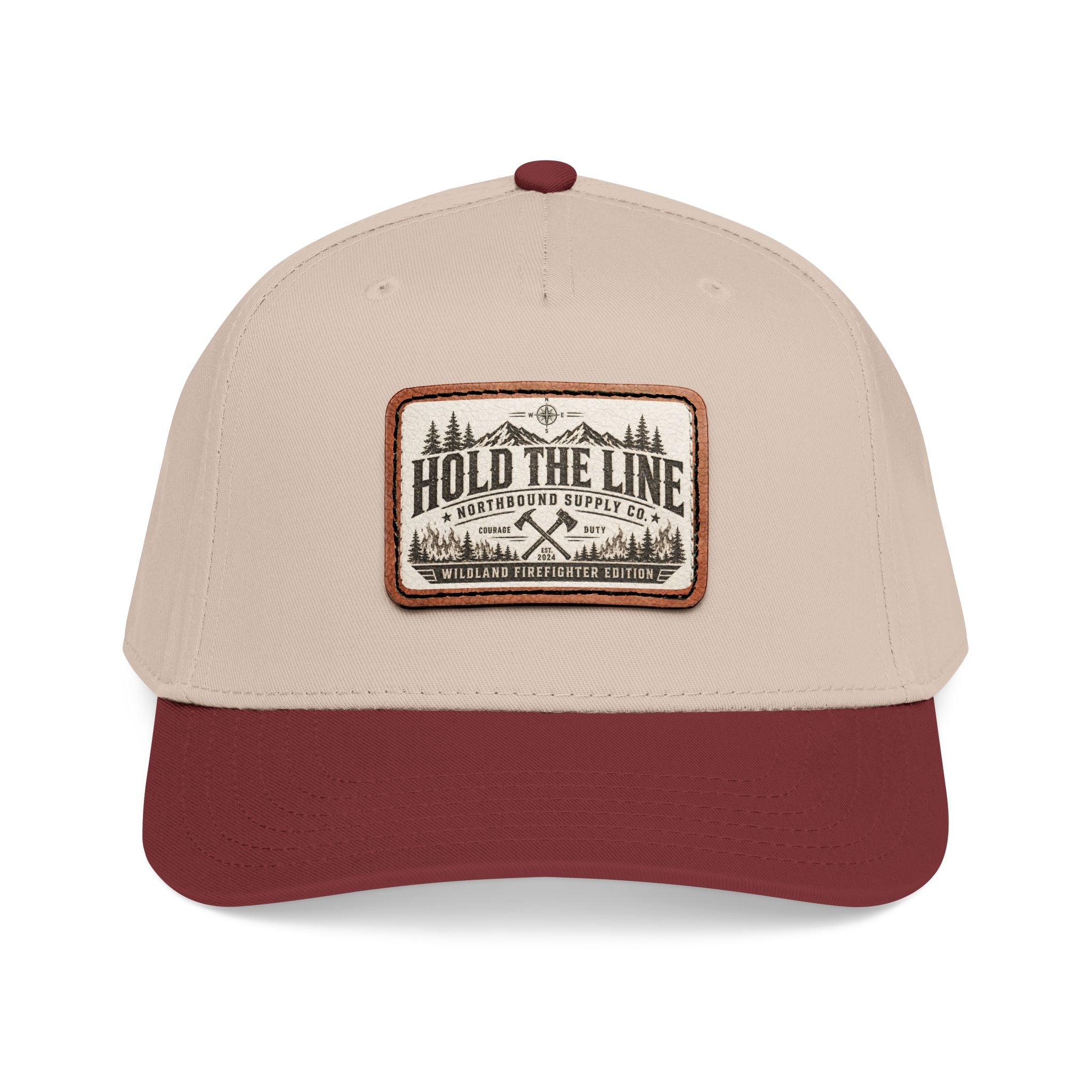 HP-004.5 Hold The Line Leather Patch Baseball Cap — Outdoorsy Vintage Trucker Hat