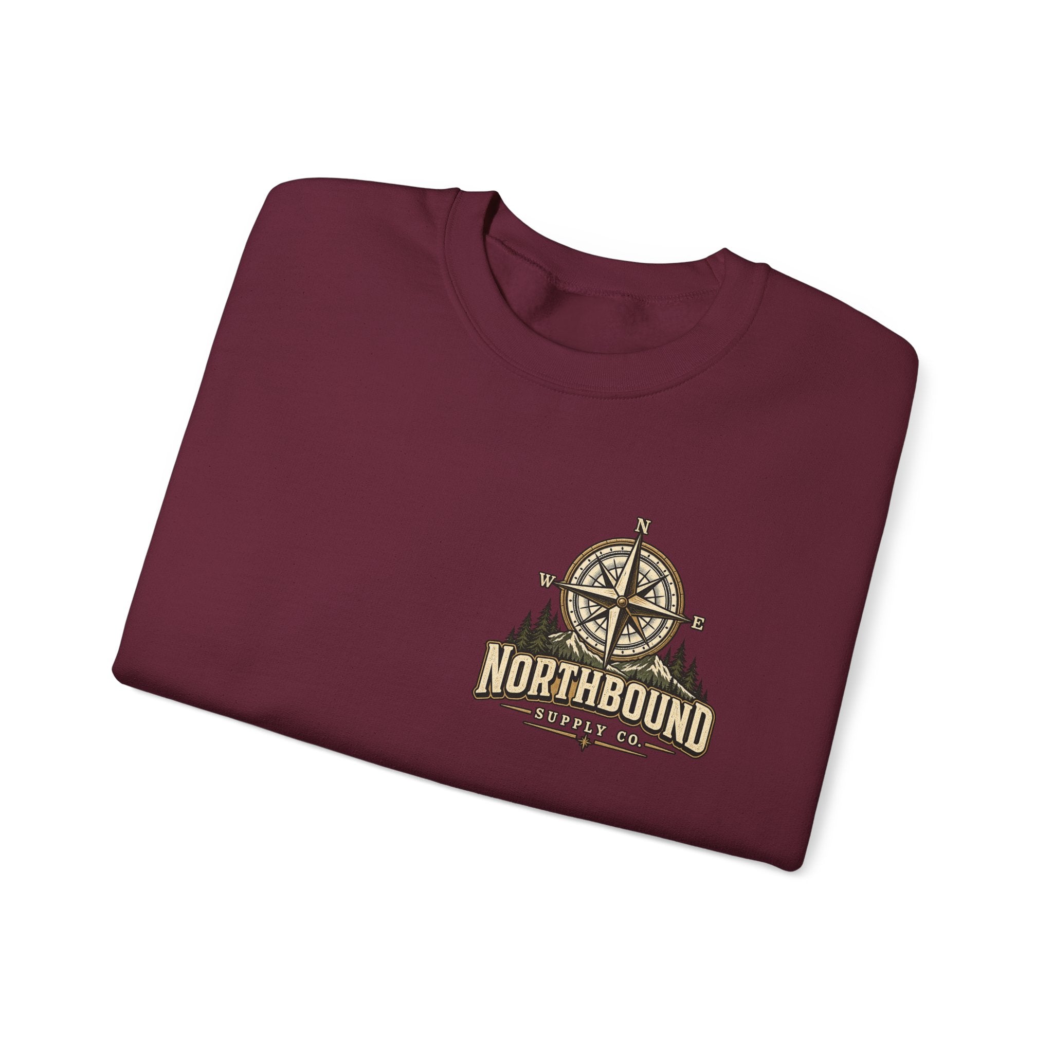 NS-005 Into The Wild Crewneck Sweatshirt — 'Northbound' Supply Co.  Adventure Compass Design