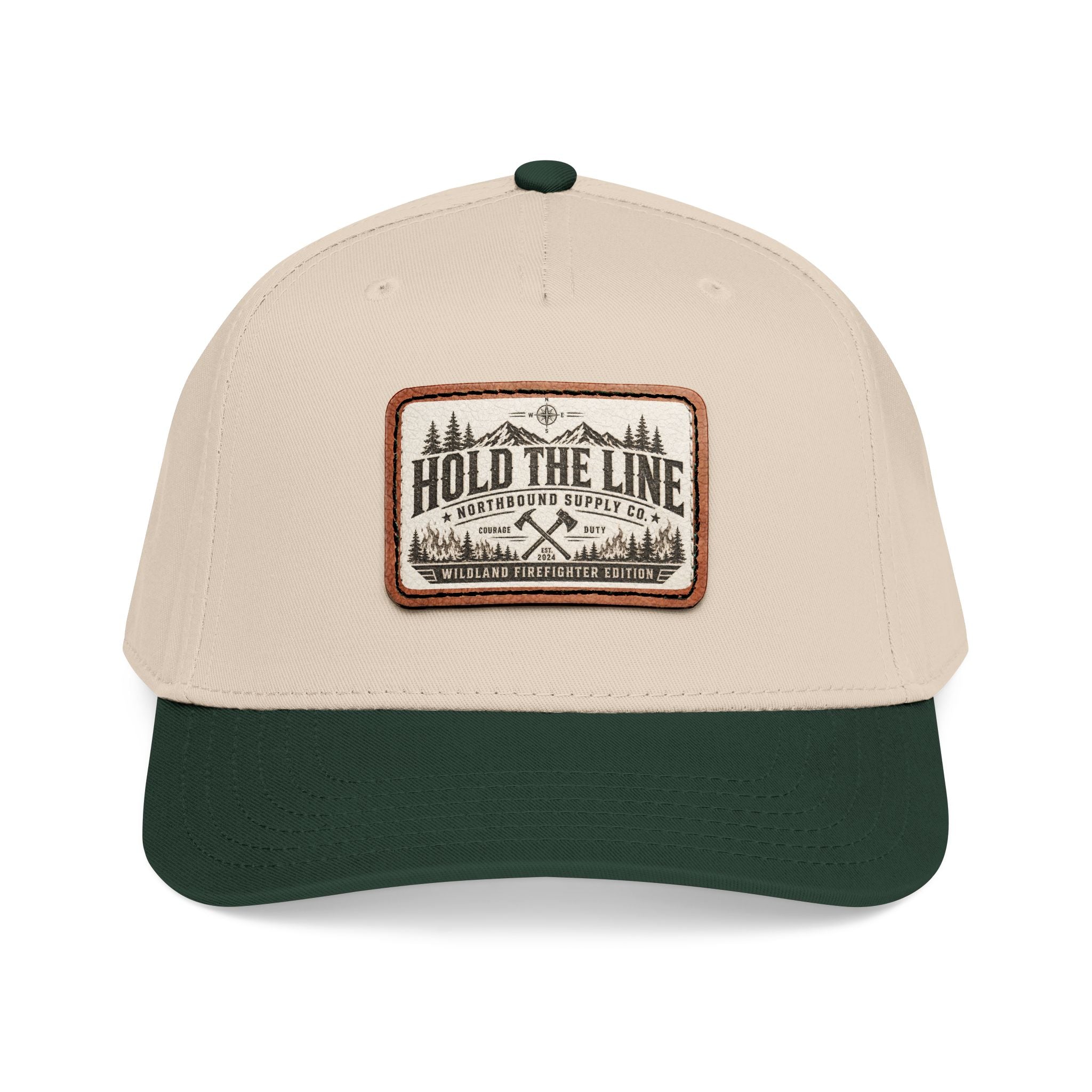 HP-004.5 Hold The Line Leather Patch Baseball Cap — Outdoorsy Vintage Trucker Hat