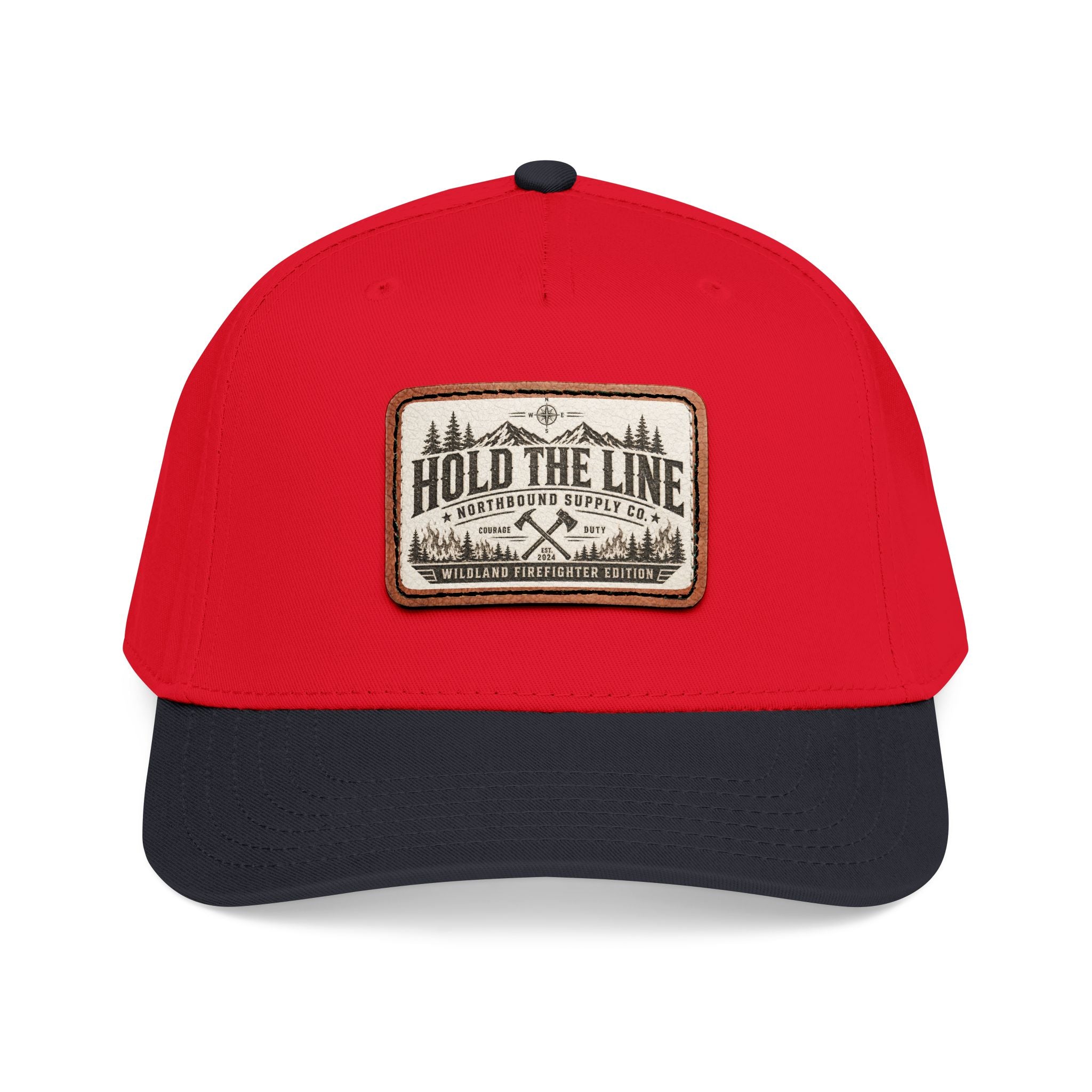 HP-004.5 Hold The Line Leather Patch Baseball Cap — Outdoorsy Vintage Trucker Hat