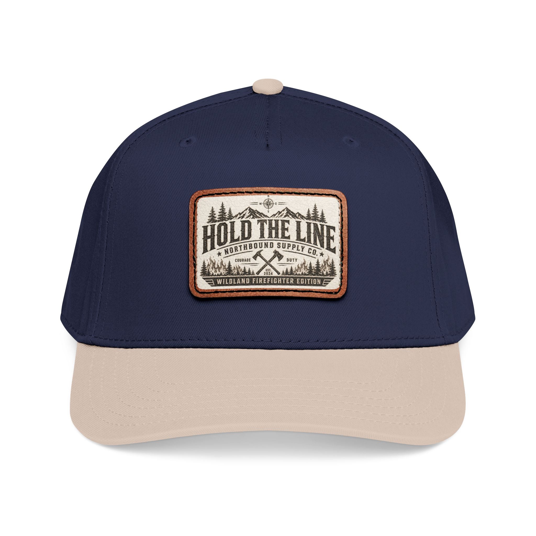 HP-004.5 Hold The Line Leather Patch Baseball Cap — Outdoorsy Vintage Trucker Hat