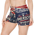 American Woman Patriotic Shorts — Northbound Supply"Strong Free Fearless" All-Over Print