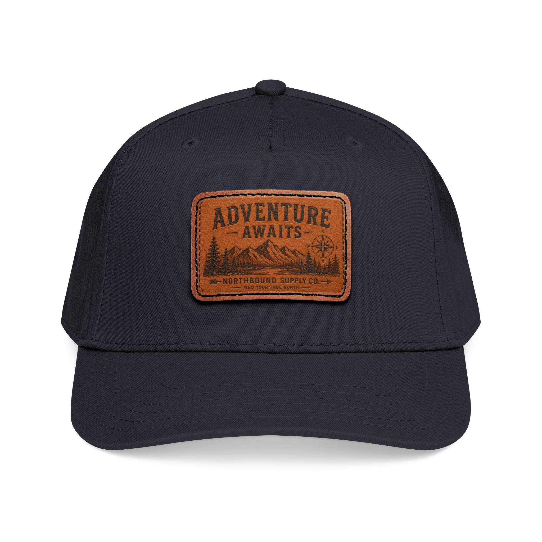 HP-002 Adventure Awaits Leather Patch Baseball Cap