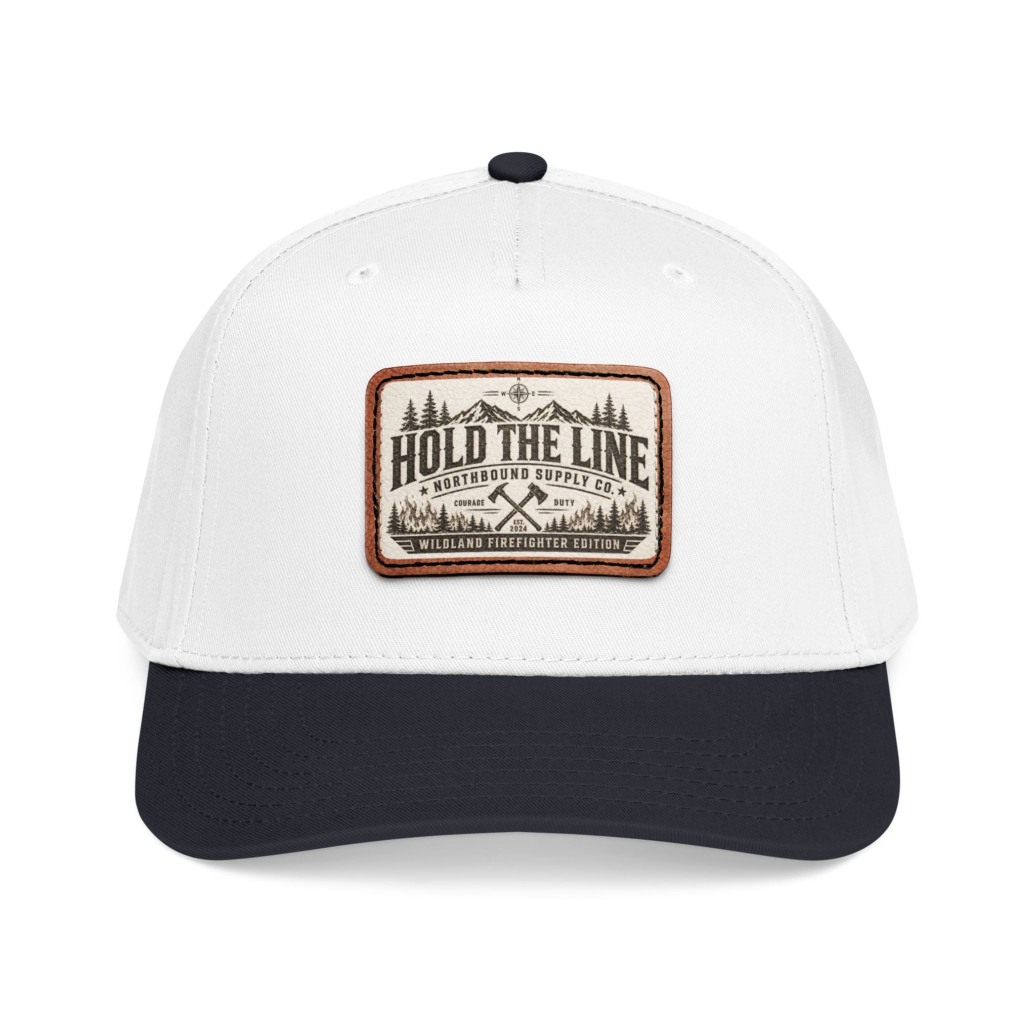 HP-004.5 Hold The Line Leather Patch Baseball Cap — Outdoorsy Vintage Trucker Hat