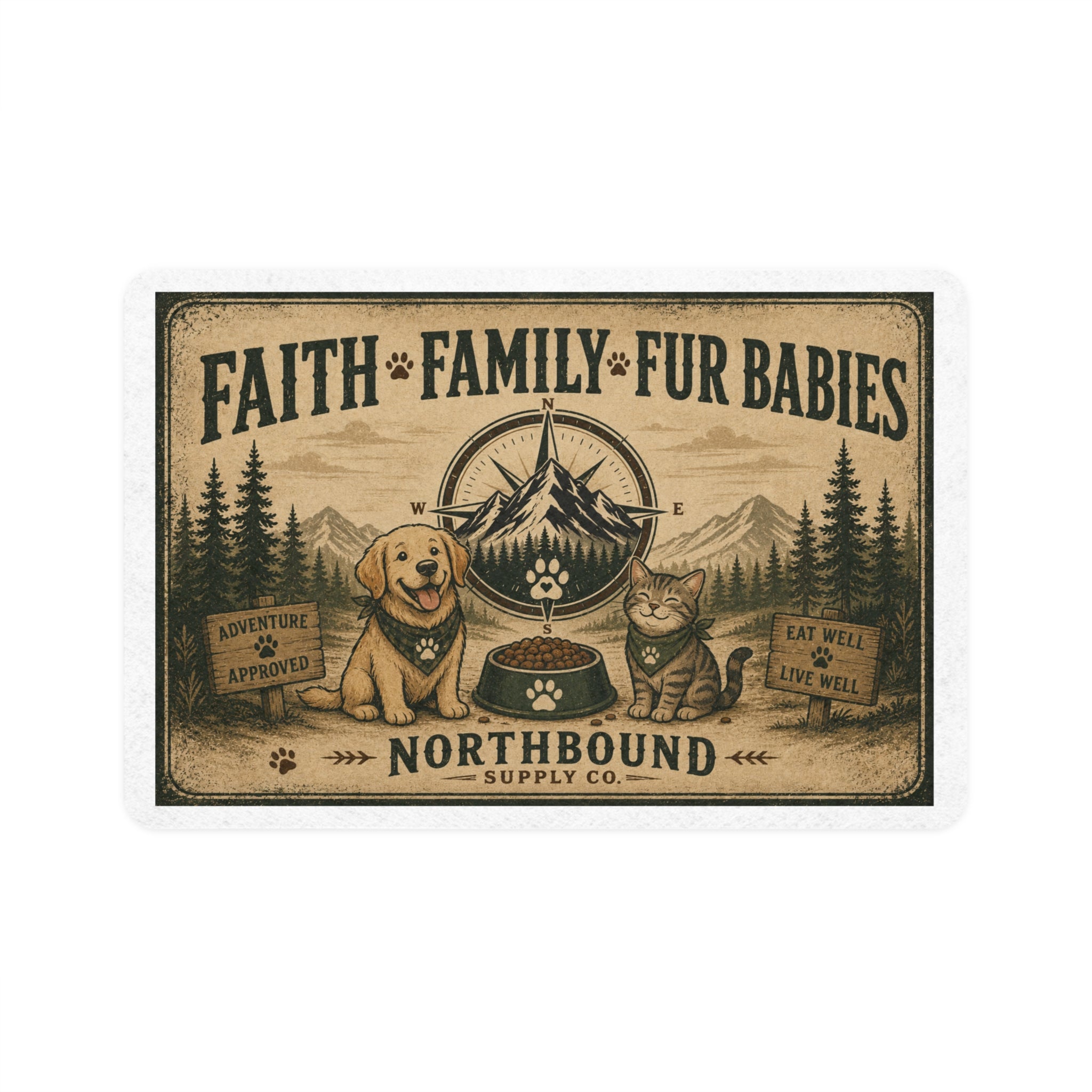 Faith Family Fur Babies Pet Food Mat