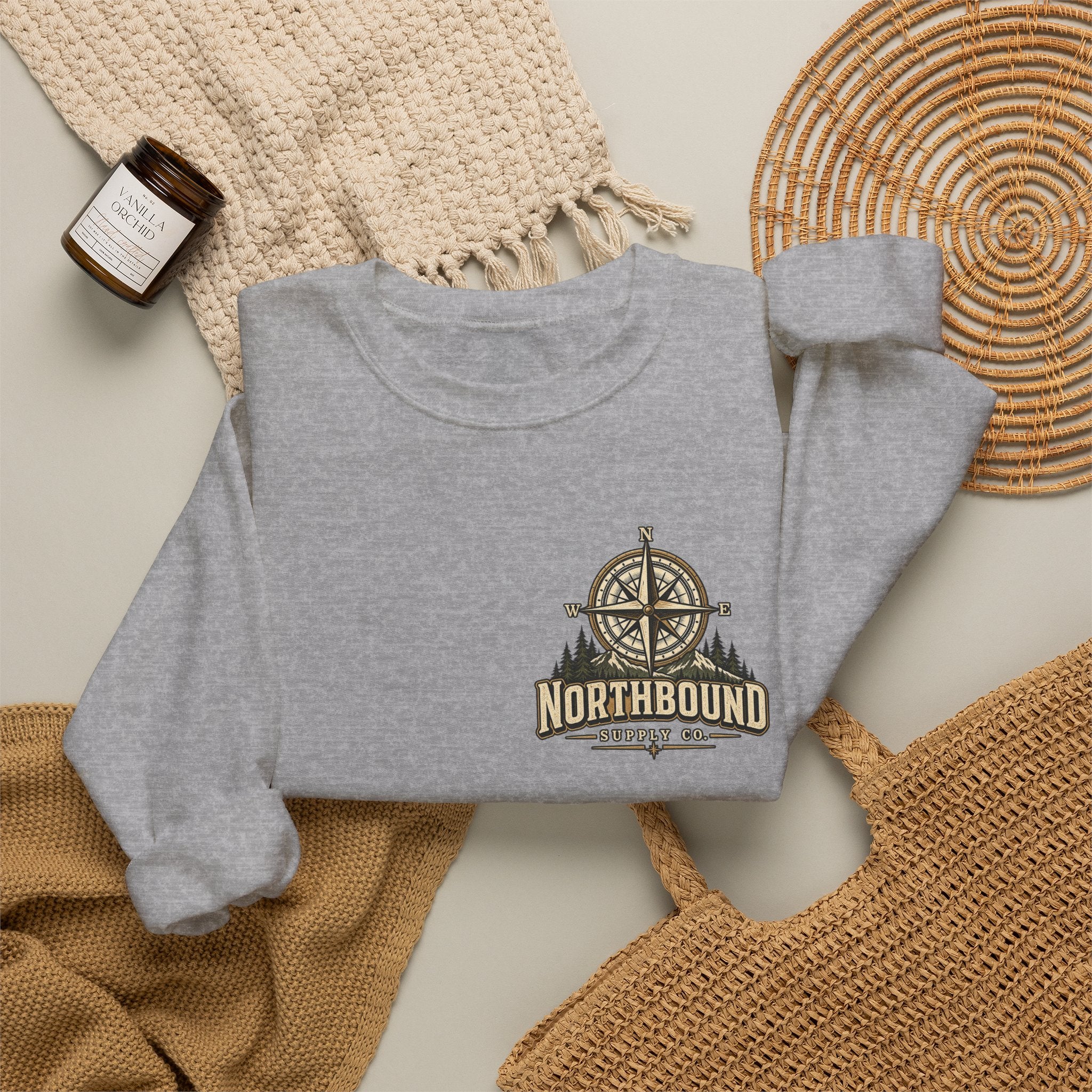 NS-001 Crewneck Sweatshirt —Northbound Supply Co. Find Your True North Compass
