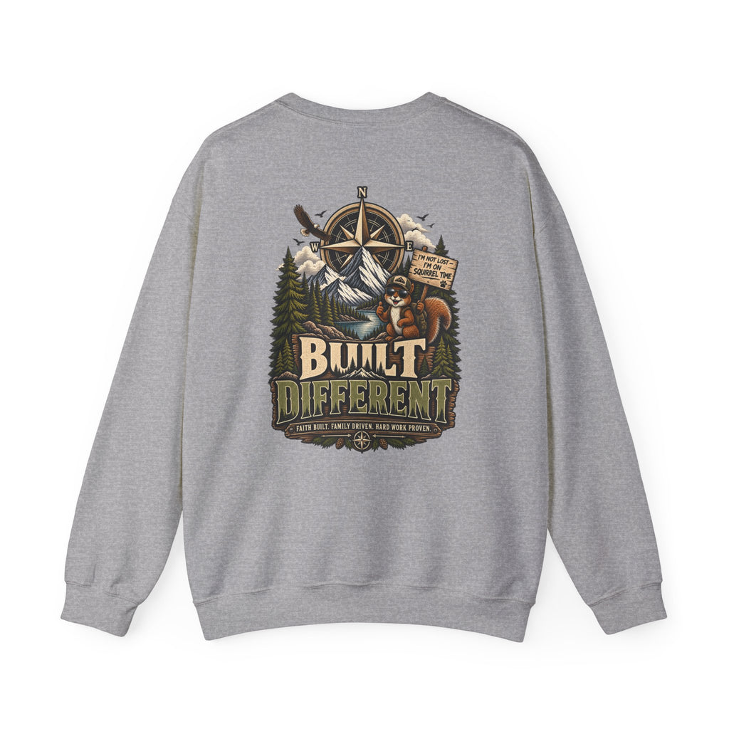 NS-003 Crewneck Sweatshirt - Northbound Supply Co. 'Built Different' Outdoor Adventure Graphic