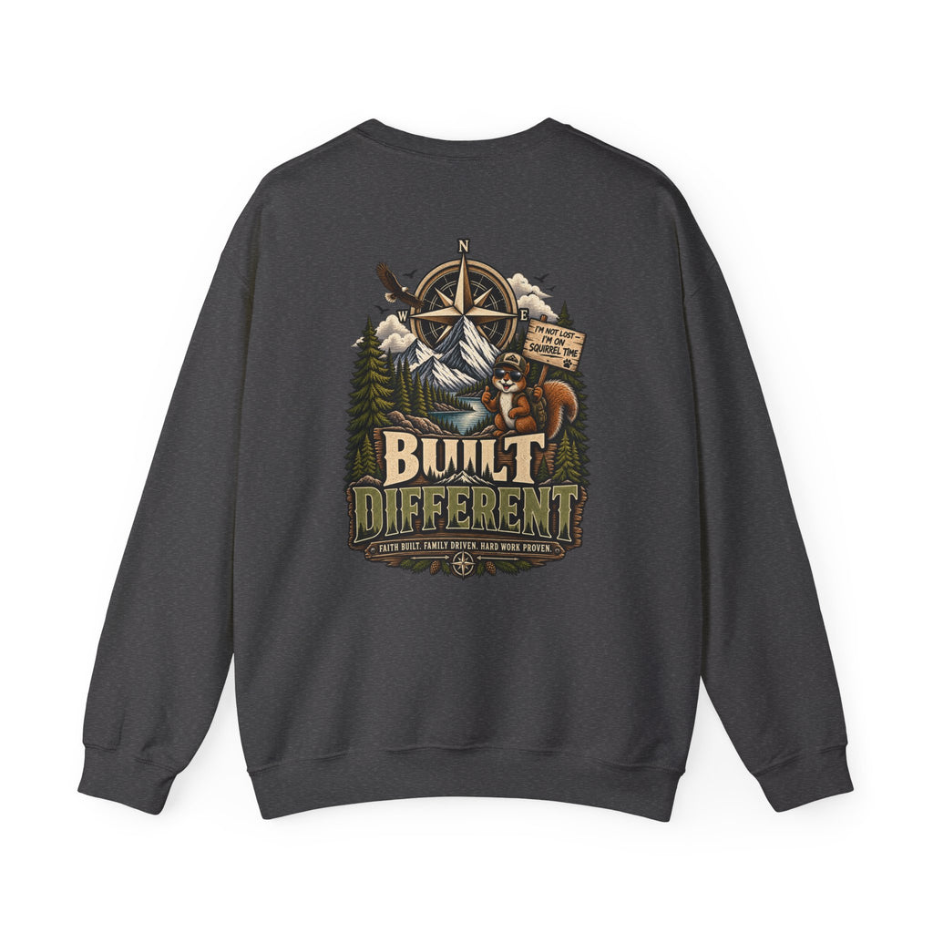 NS-003 Crewneck Sweatshirt - Northbound Supply Co. 'Built Different' Outdoor Adventure Graphic