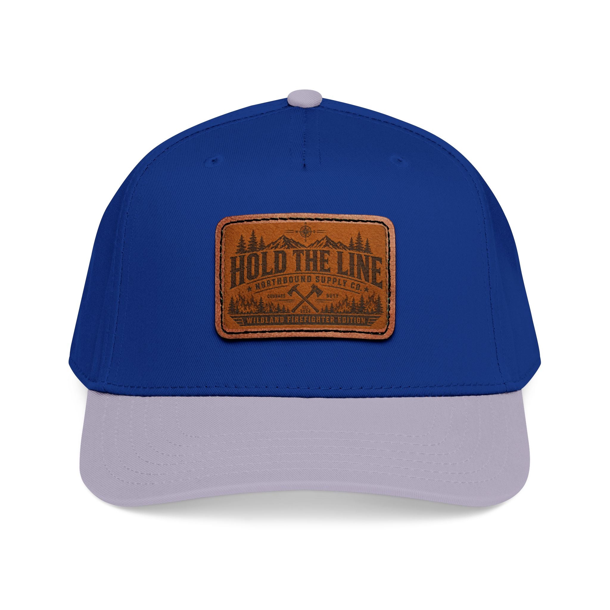 Leather Patch Baseball Cap — 'Hold the Line' Outdoor Trucker Hat
