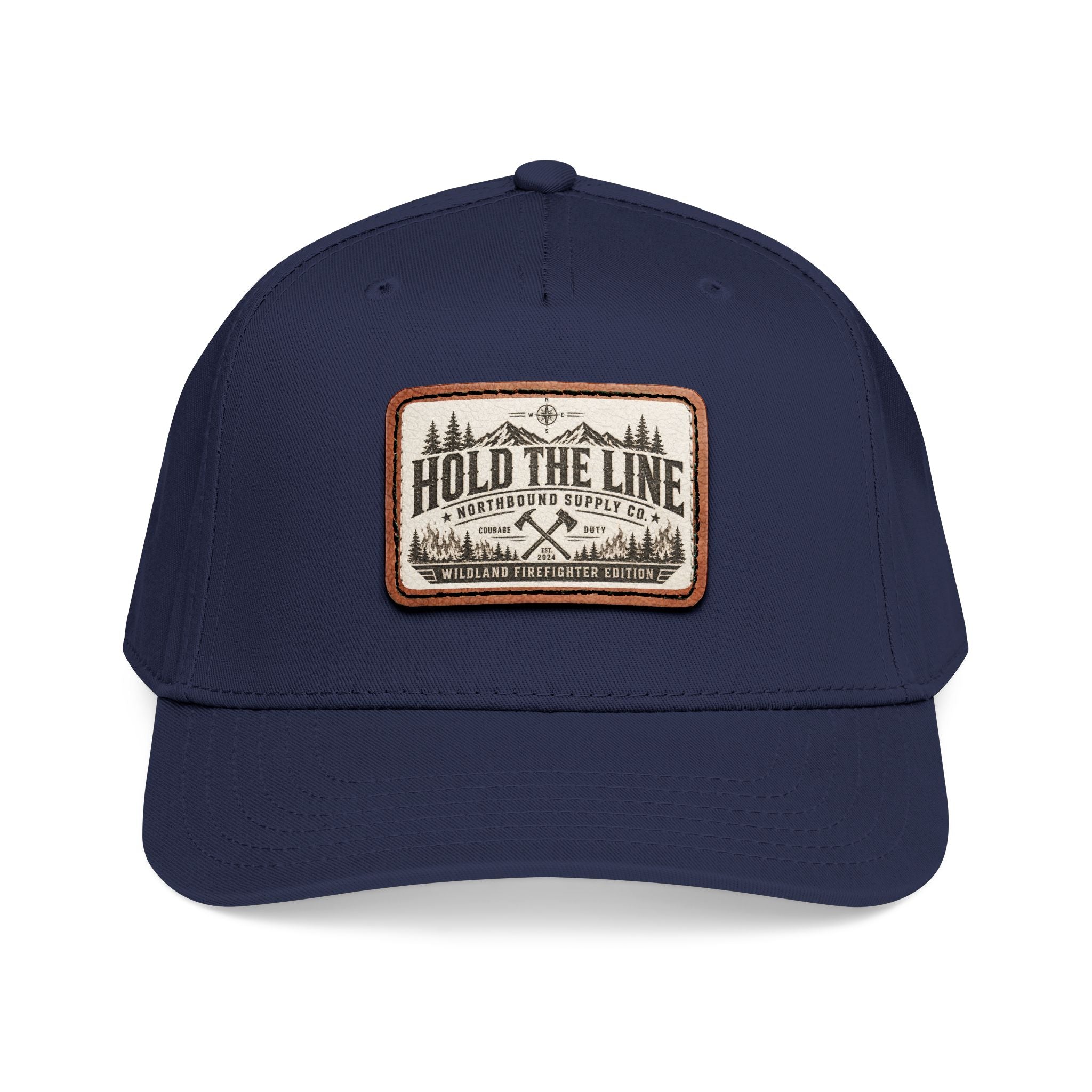 HP-004.5 Hold The Line Leather Patch Baseball Cap — Outdoorsy Vintage Trucker Hat