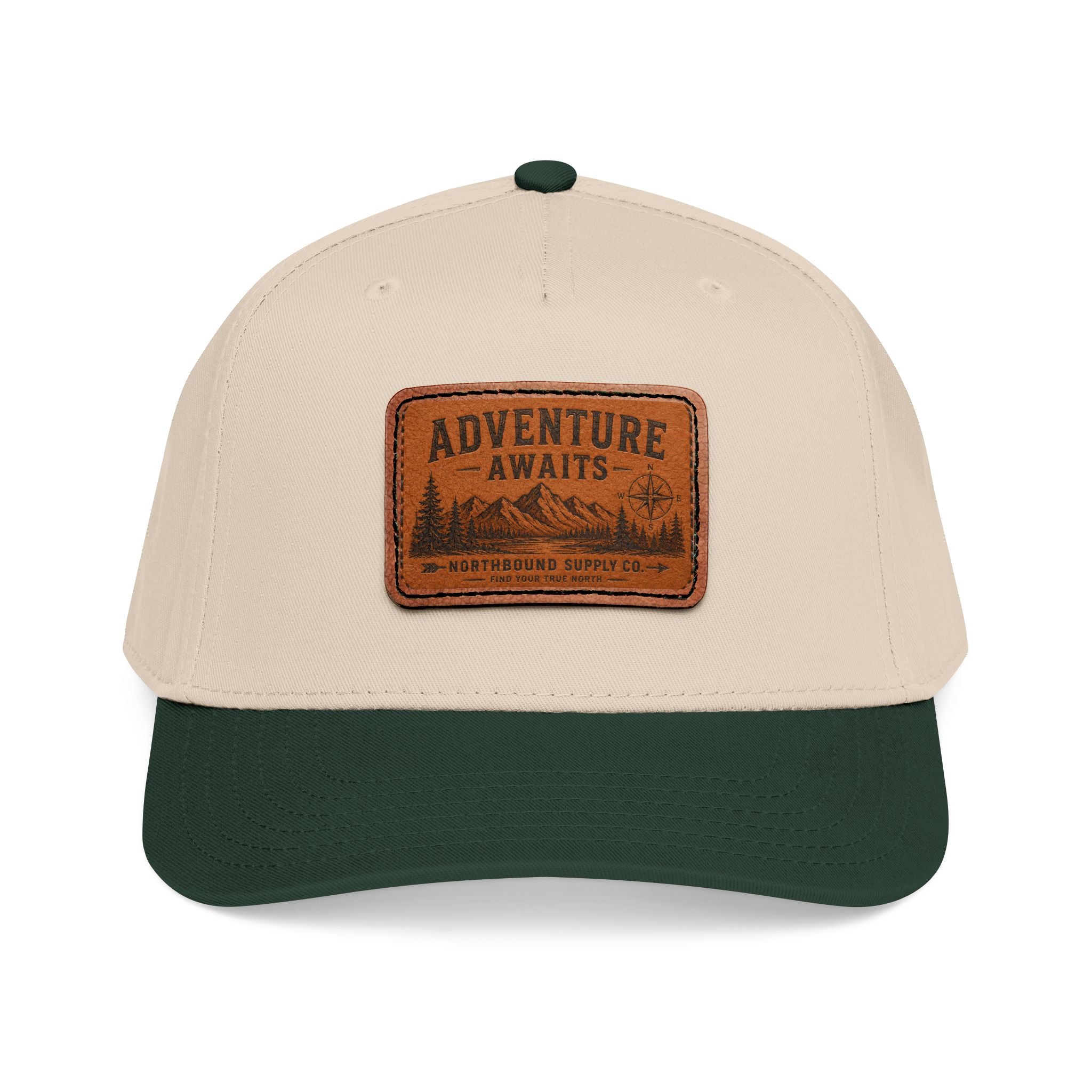 HP-002 Adventure Awaits Leather Patch Baseball Cap
