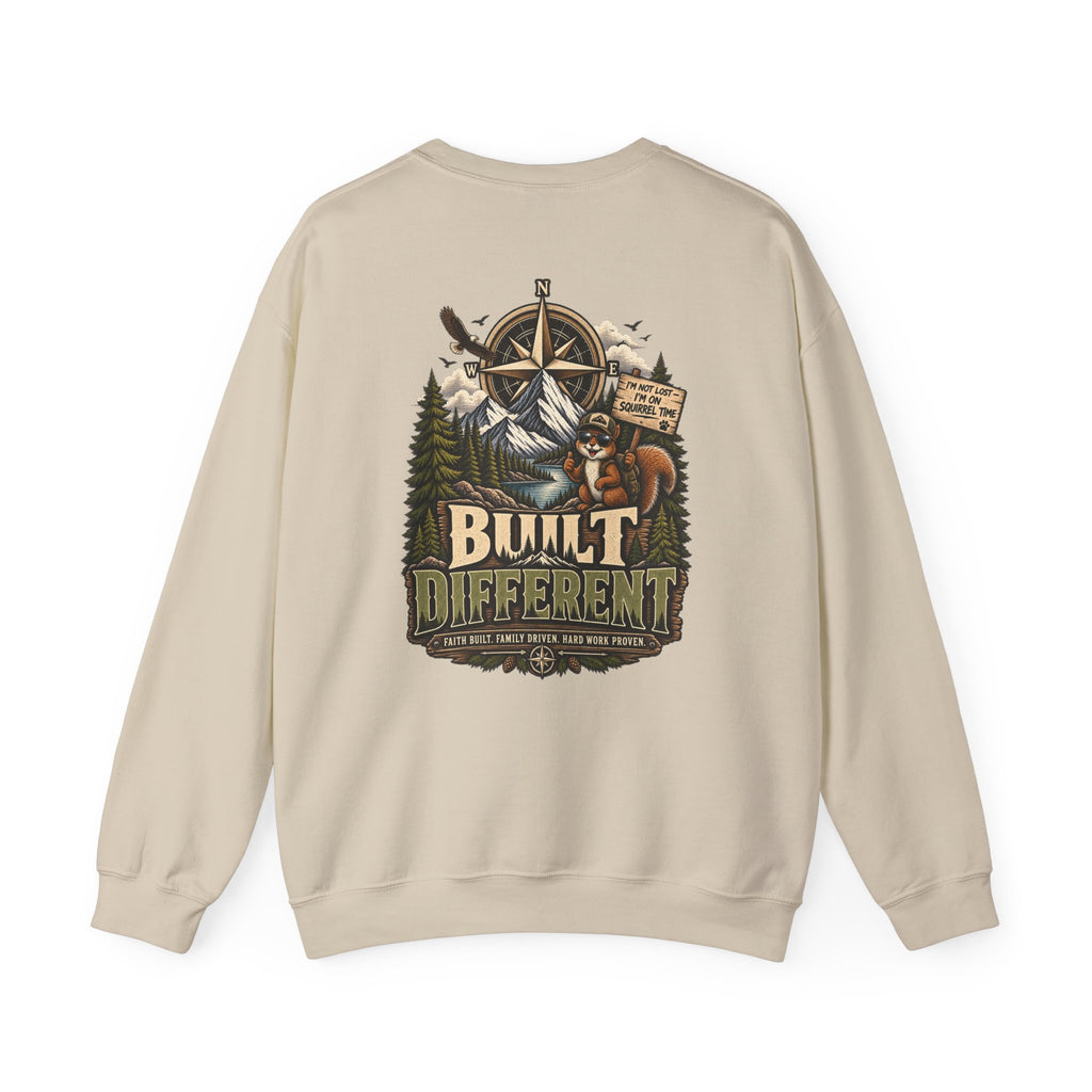 NS-003 Crewneck Sweatshirt - Northbound Supply Co. 'Built Different' Outdoor Adventure Graphic
