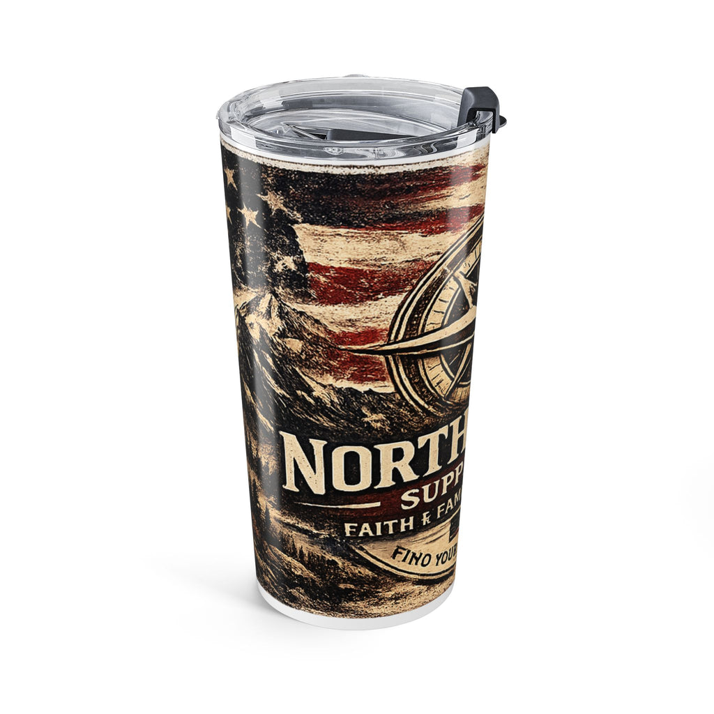 Northbound Compass 20oz Insulated Tumbler — Patriotic Adventure Travel Mug
