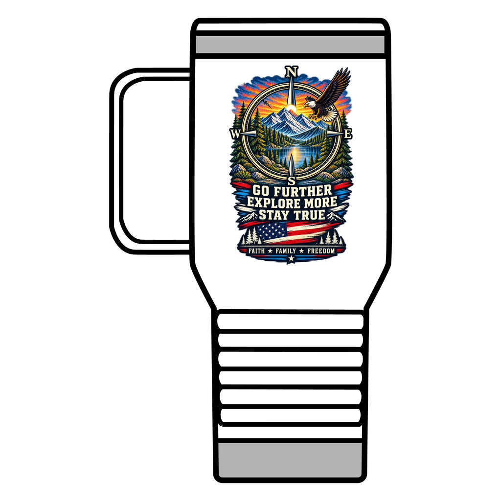 Adventure Awaits 20oz Travel Mug — Outdoor Camping Coffee Tumbler with Mountain & Compass Design