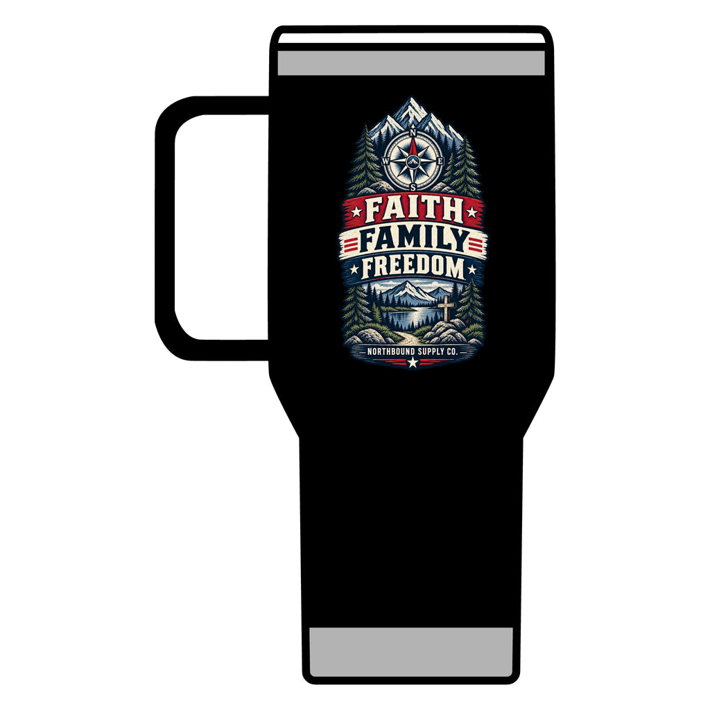 Find Your True North Travel Mug —Northbound Supply  Faith • Family • Freedom 20oz Insulated Camping Tumbler