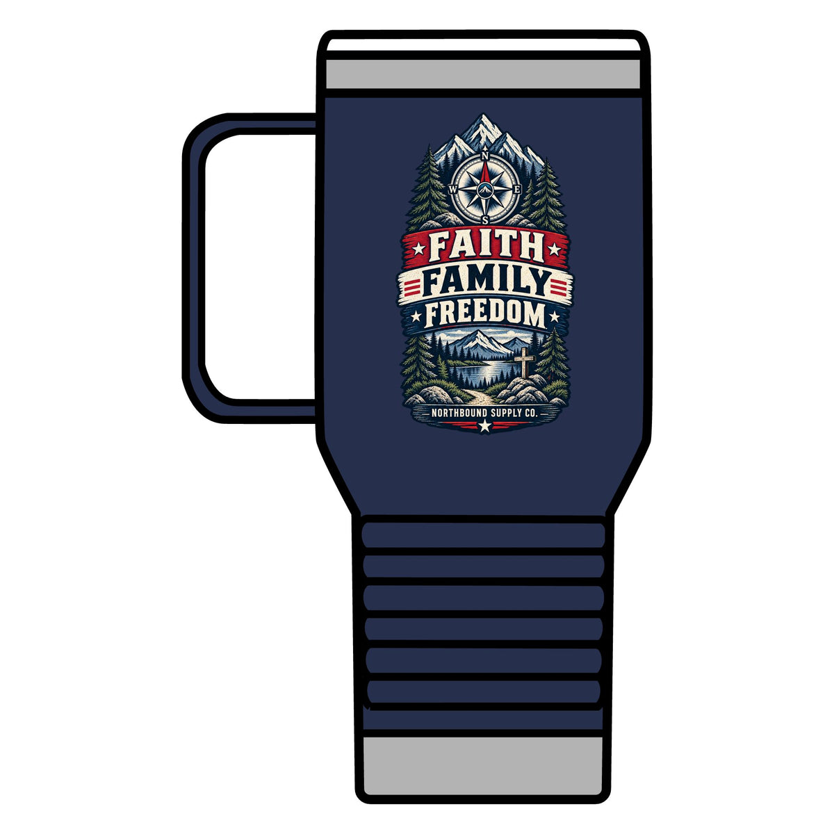 Find Your True North Travel Mug —Northbound Supply  Faith • Family • Freedom 20oz Insulated Camping Tumbler