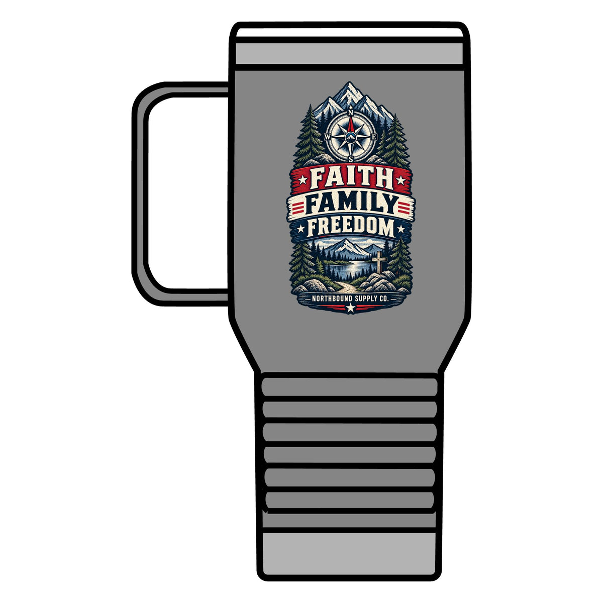 Find Your True North Travel Mug —Northbound Supply  Faith • Family • Freedom 20oz Insulated Camping Tumbler