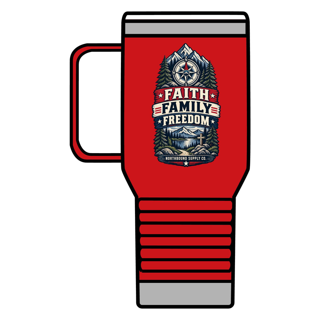 Find Your True North Travel Mug —Northbound Supply  Faith • Family • Freedom 20oz Insulated Camping Tumbler