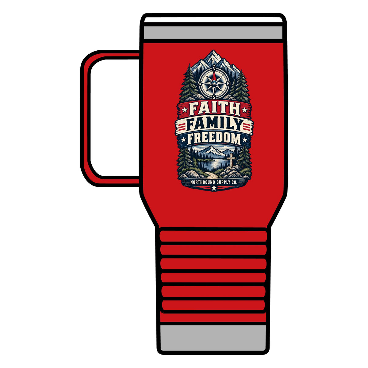 Find Your True North Travel Mug —Northbound Supply  Faith • Family • Freedom 20oz Insulated Camping Tumbler