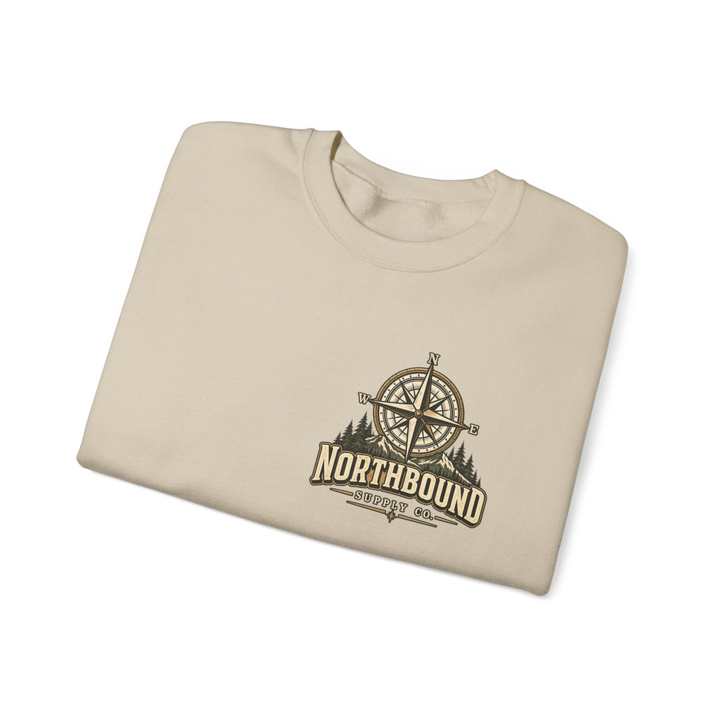 NS-003 Crewneck Sweatshirt - Northbound Supply Co. 'Built Different' Outdoor Adventure Graphic