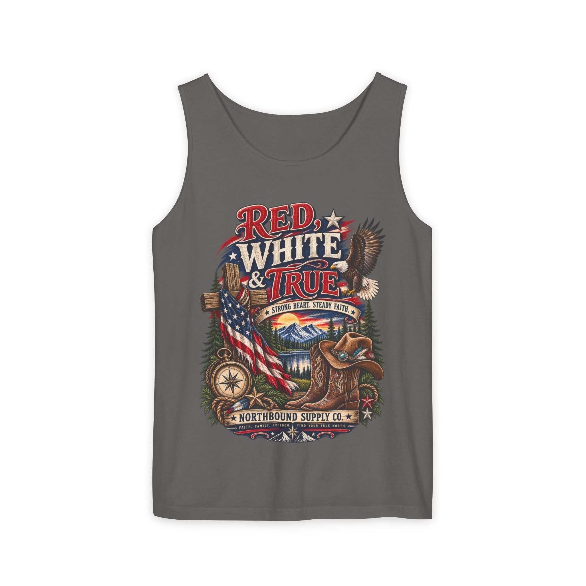 WG-008 Patriotic 'Red, White & True' Tank Top Northbound Supply Co